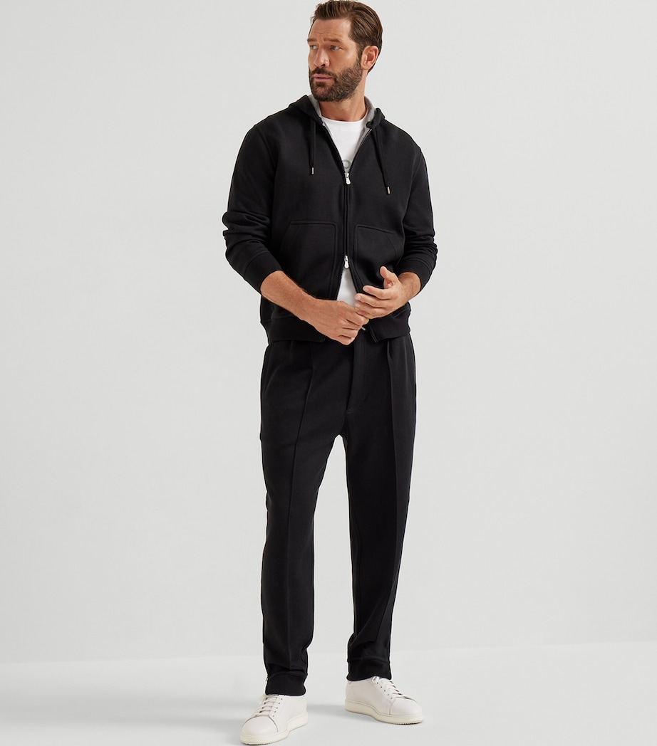 Cotton-Blend Pleated Sweatpants C101 Image 3