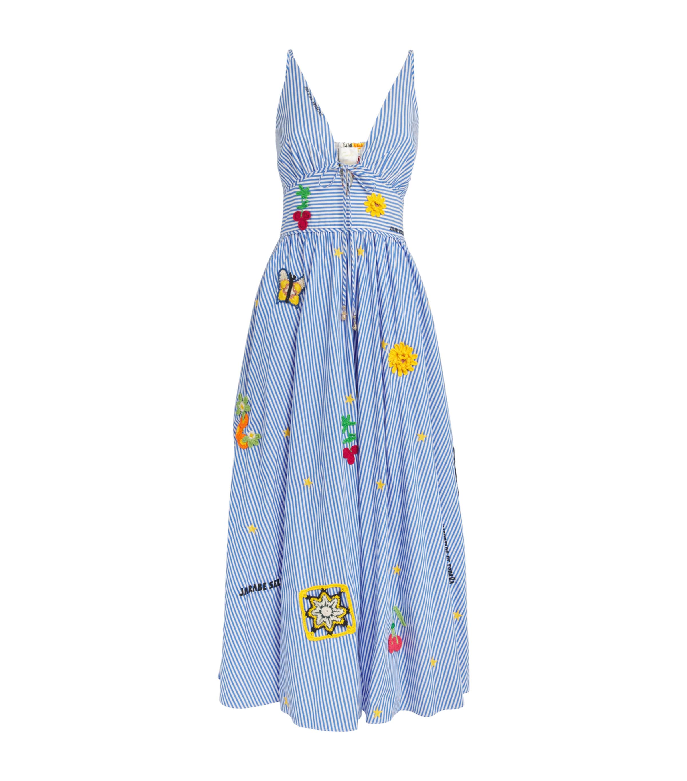 Camilla Womens Cotton Appliquéd Midi Dress Magic Of The Mercado Image 1