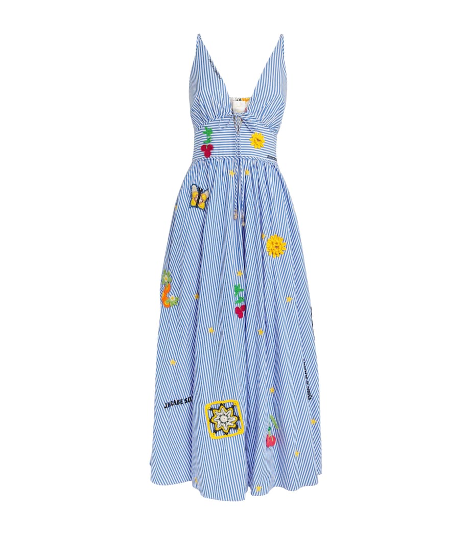 Camilla Womens Cotton Appliquéd Midi Dress Magic Of The Mercado Image 1