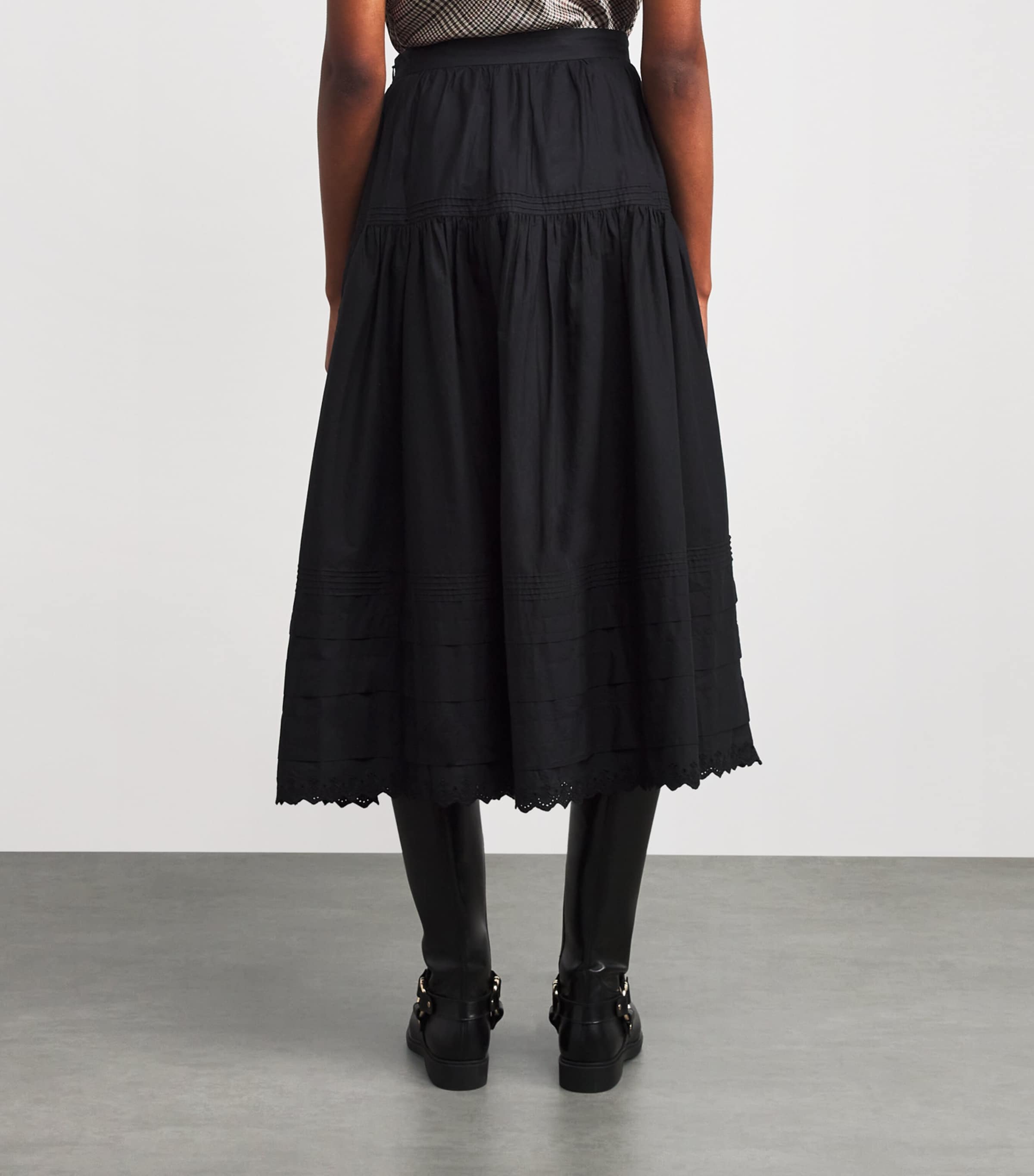 Organic Cotton Sebastiane Midi Skirt BLACK Image 4