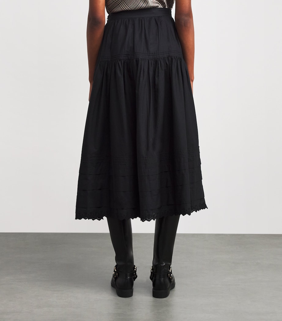Organic Cotton Sebastiane Midi Skirt BLACK Image 4