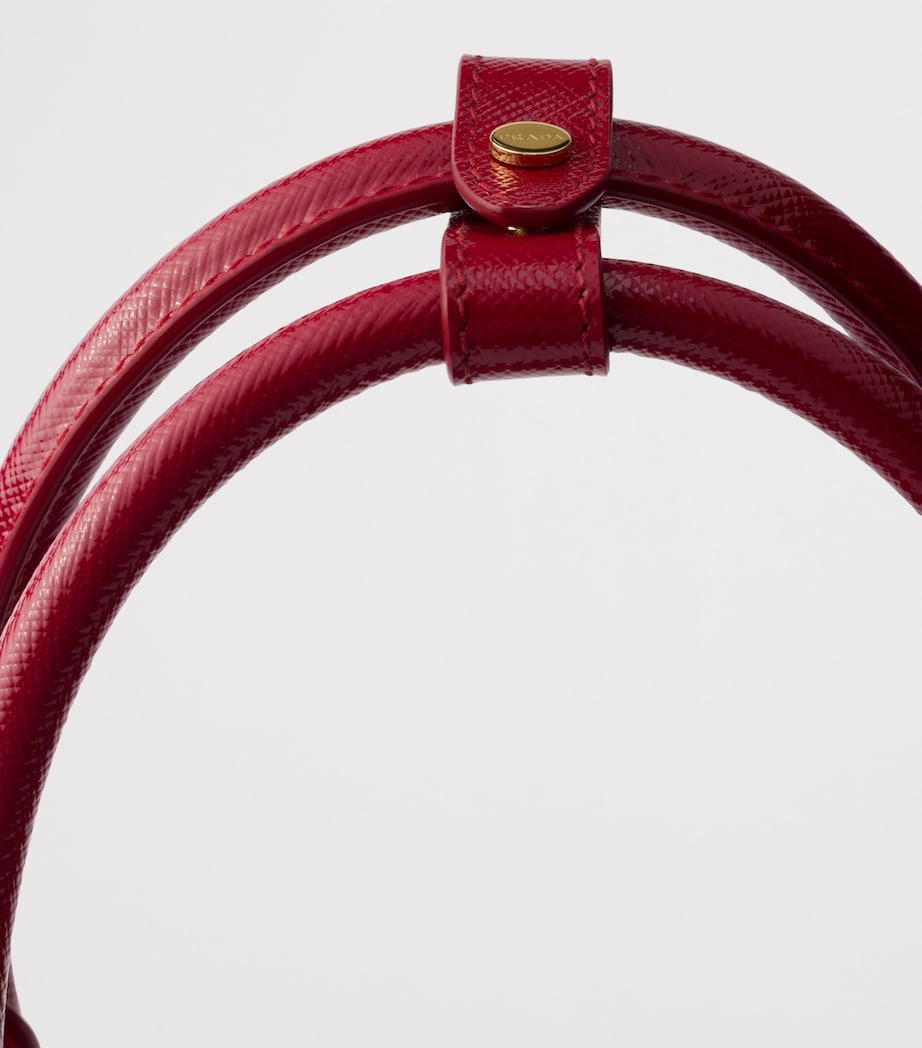 Small Patent Saffiano Leather Galleria Top-Handle Bag F0E06 Image 6