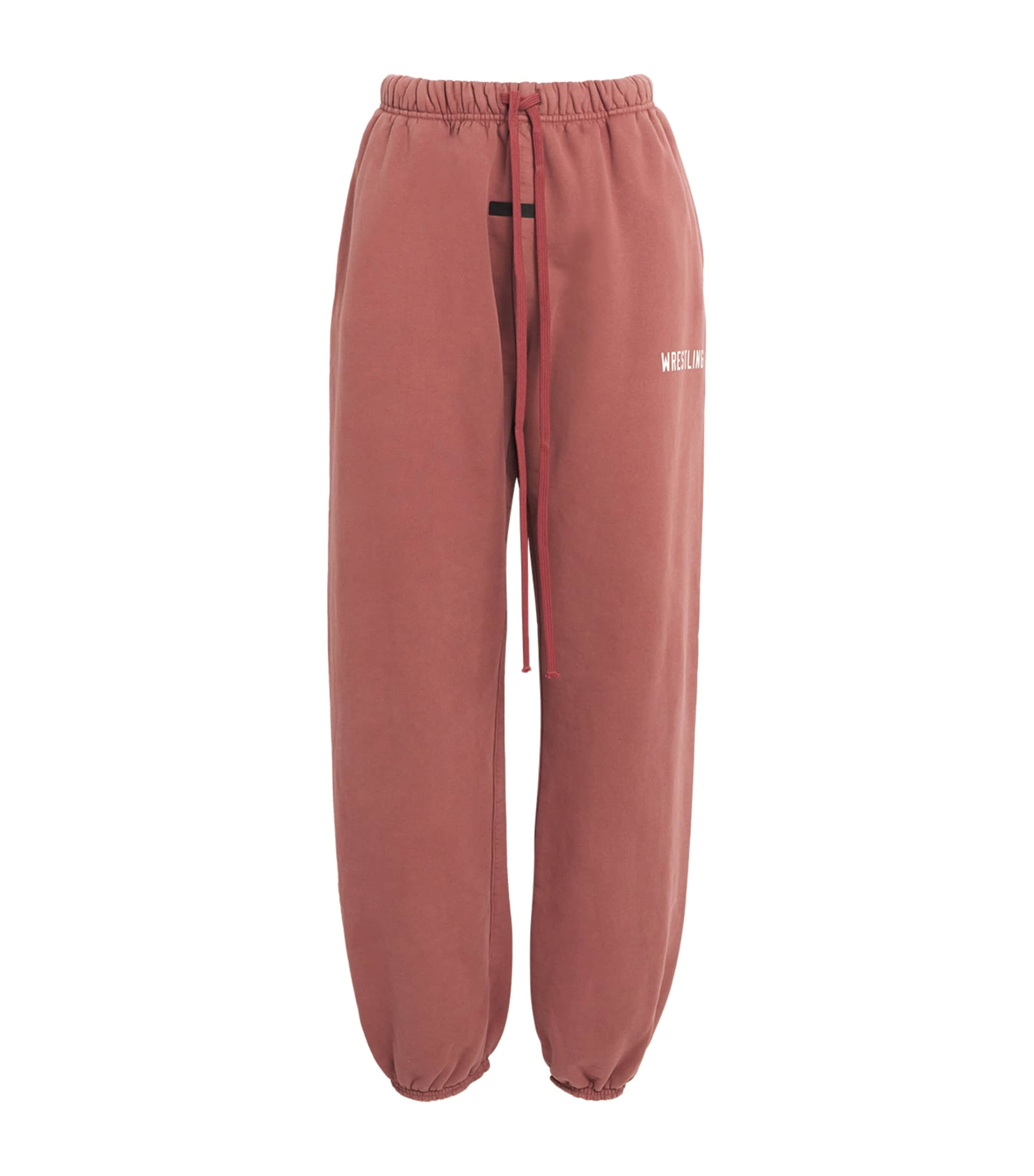 Shop Fear Of God Cotton Fleece Sweatpants In Red