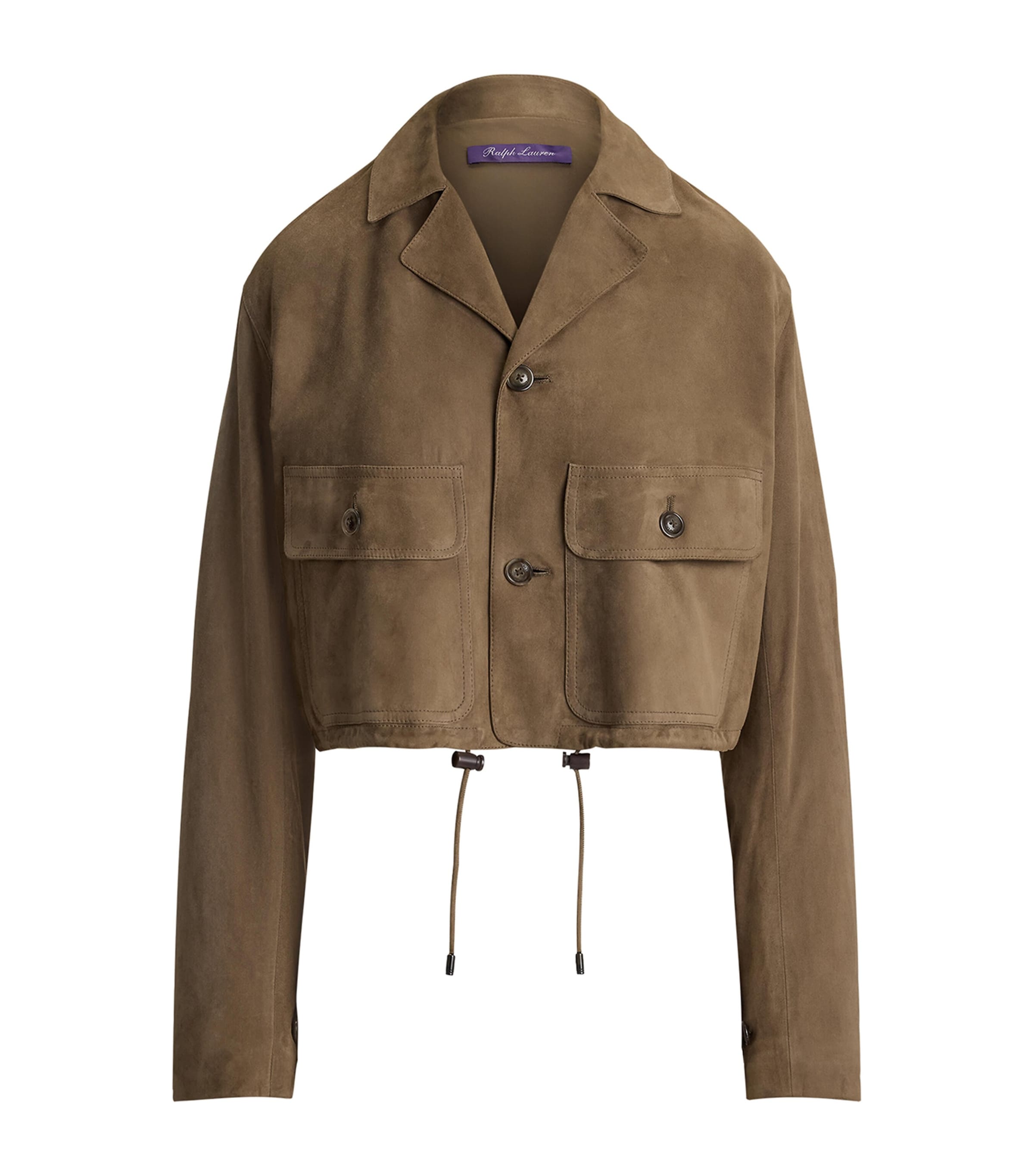 Ralph Lauren Collection Womens Suede Cropped Utility Jacket Portobello Image 1