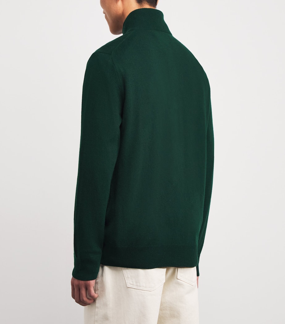 Wool Quarter-Zip Sweater GREEN Image 4