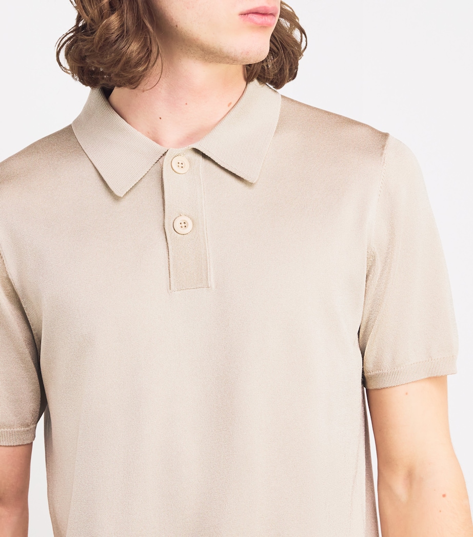 Knitted Polo Shirt OATS Image 6