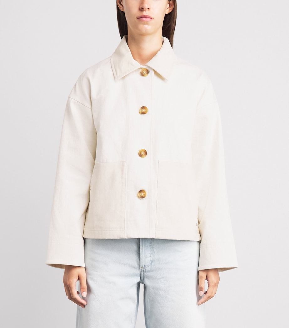 Barbour Womens Stretch-Cotton Cloverdale Jacket Neutral Image 4