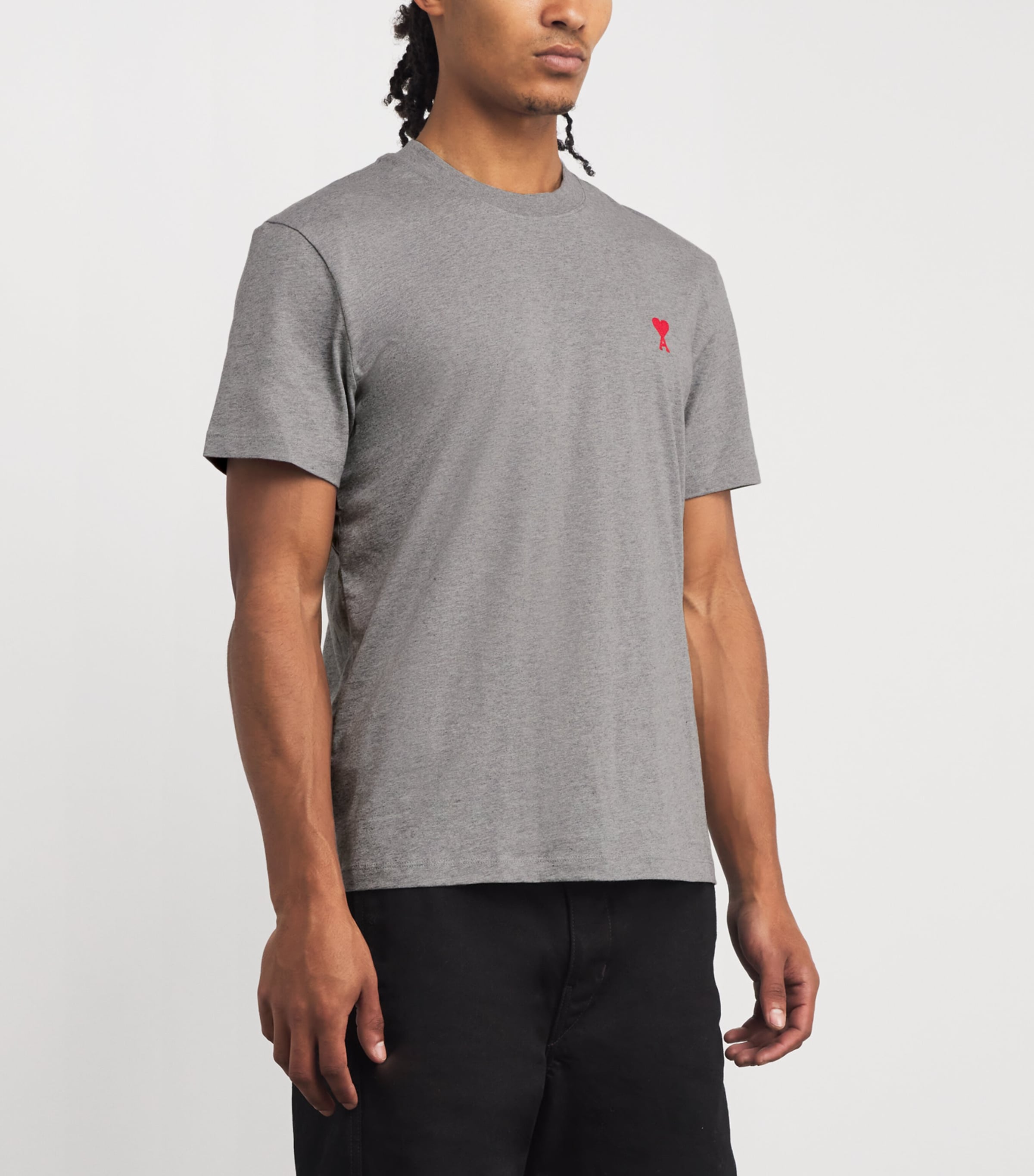 Cotton Logo T-Shirt 0951 HTHER ASH GRY Image 3