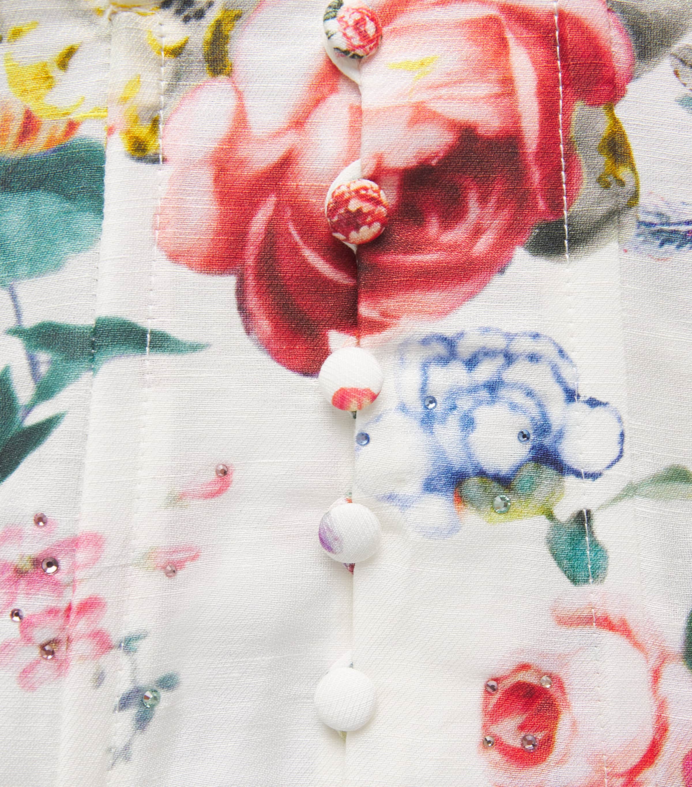 Camilla Womens Silk-Linen Floral Mini Dress Ilefgran Image 6