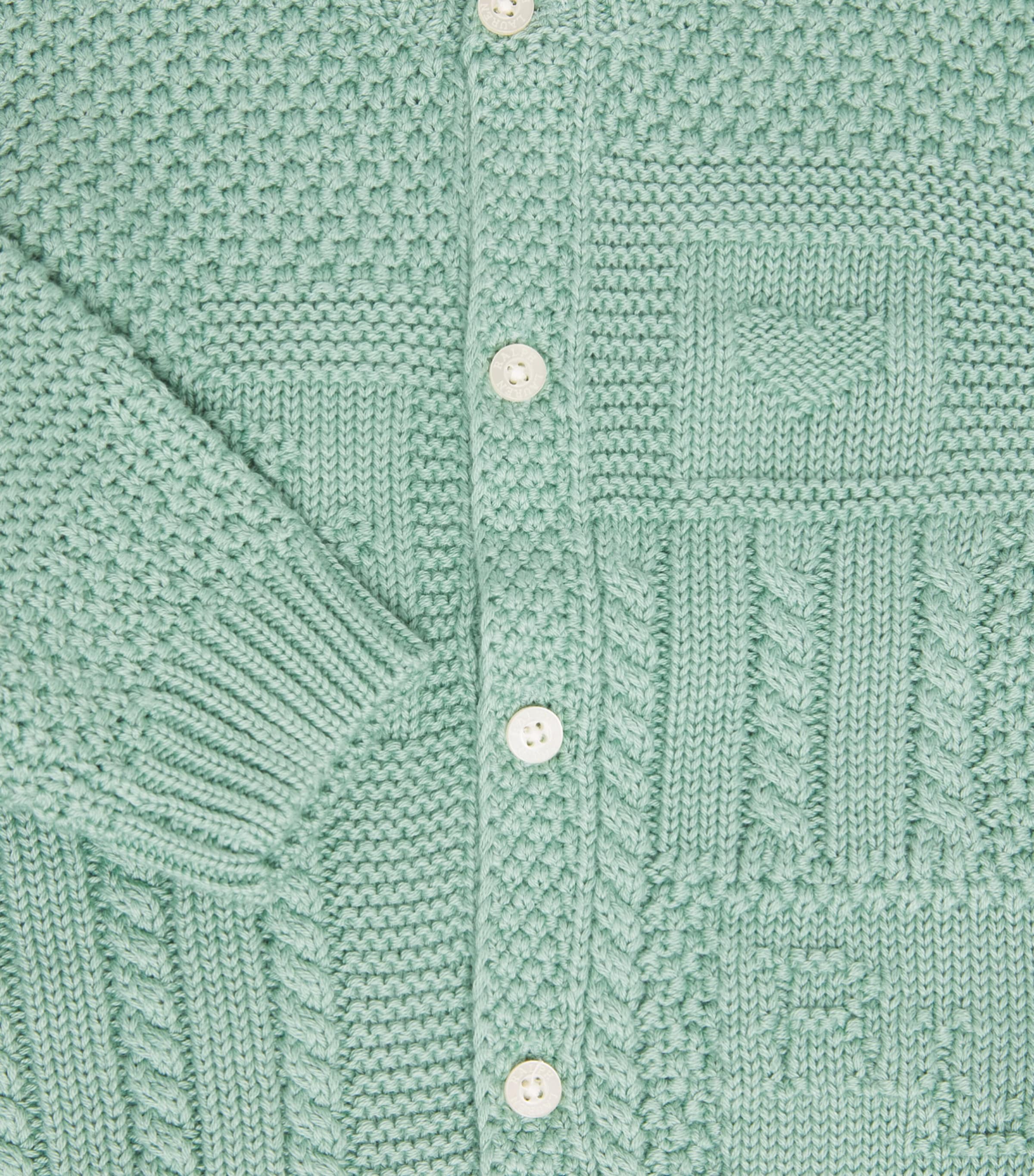Ralph Lauren Kids Cotton Logo Cardigan (3-24 Months) Faded Mint Image 3