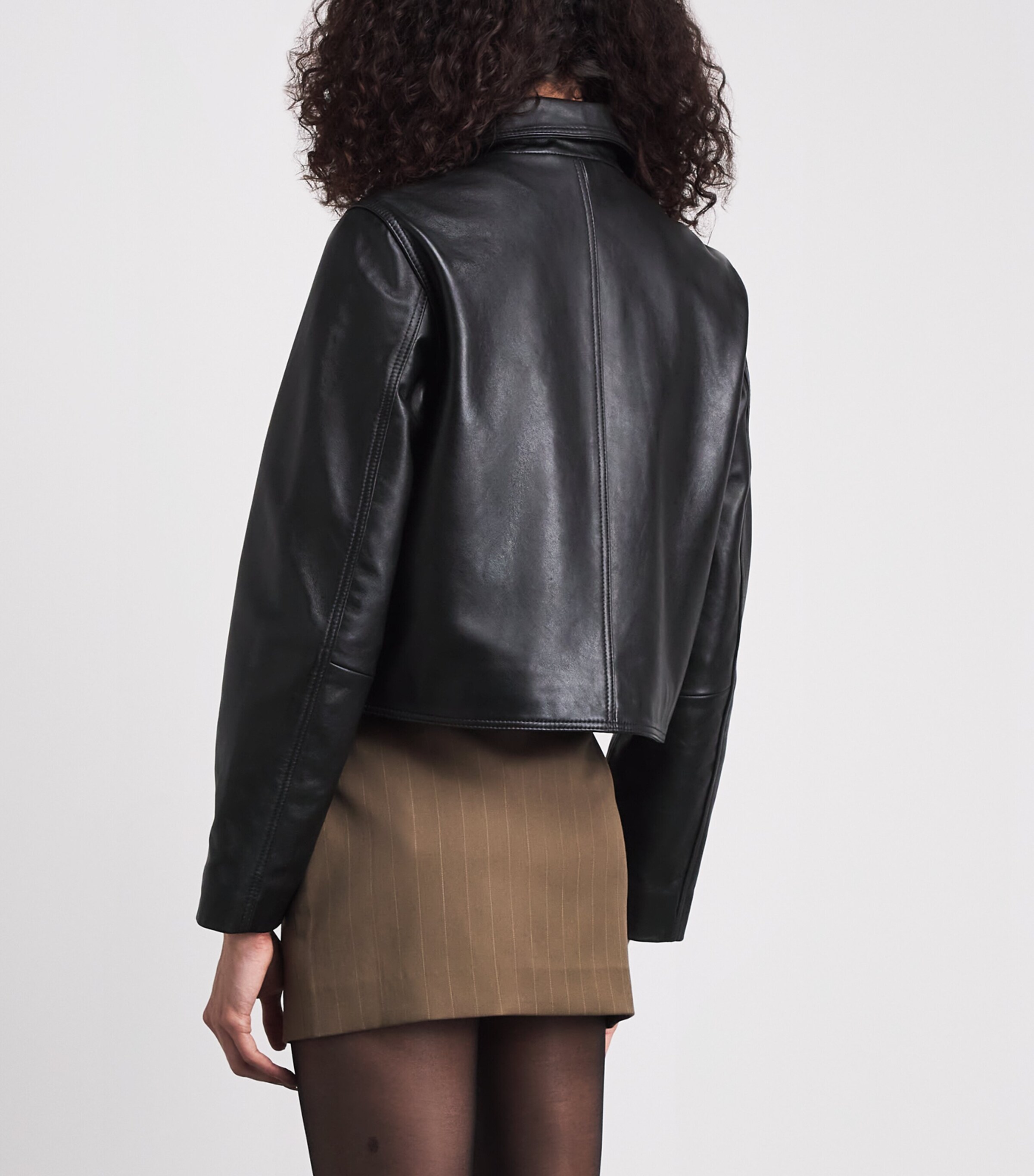 Claudie Pierlot Womens Leather Turn-Lock Jacket Black Image 5