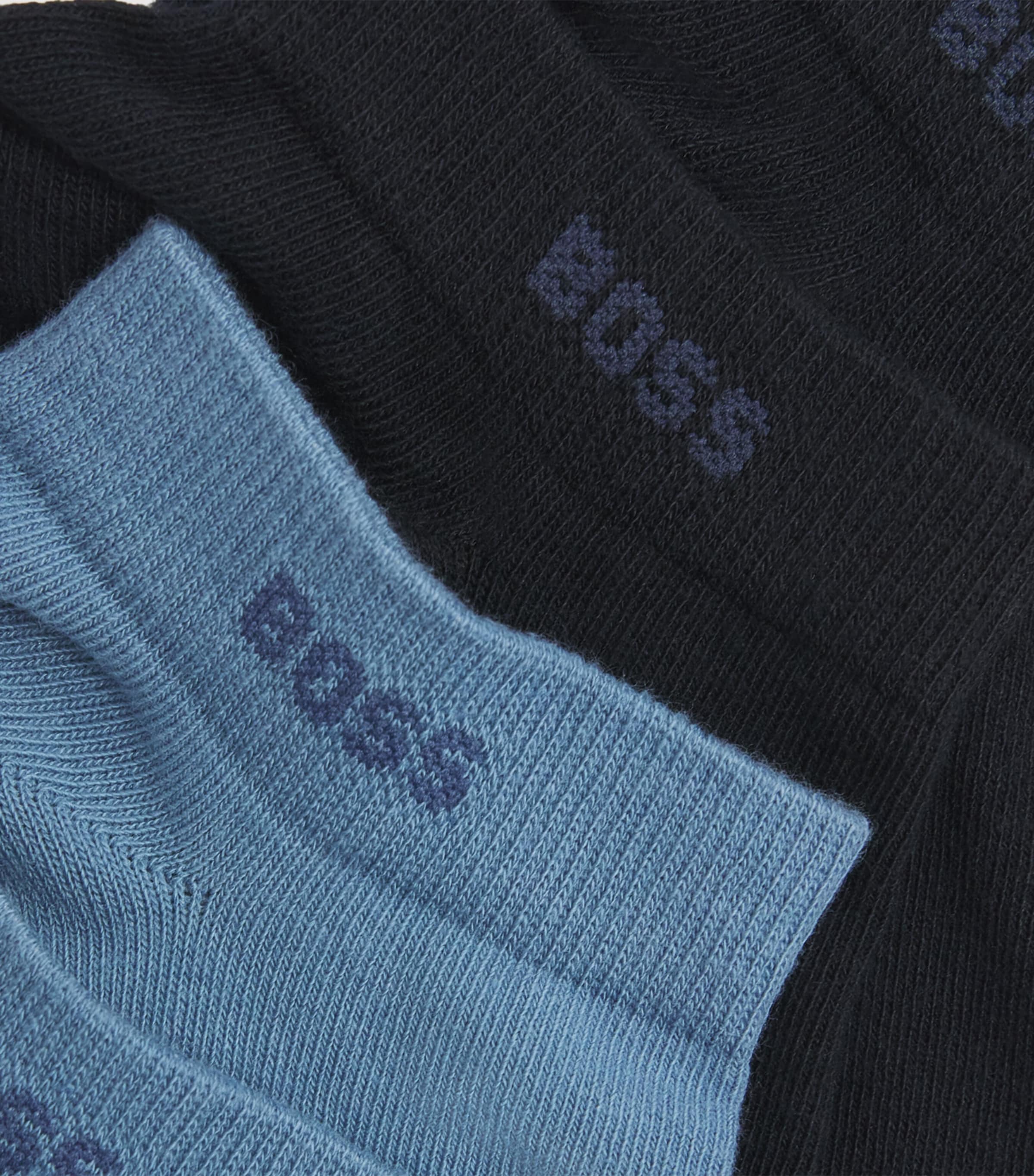 BOSS Mens Logo Ankle Socks (Pack of 2) Dark Blue Image 2