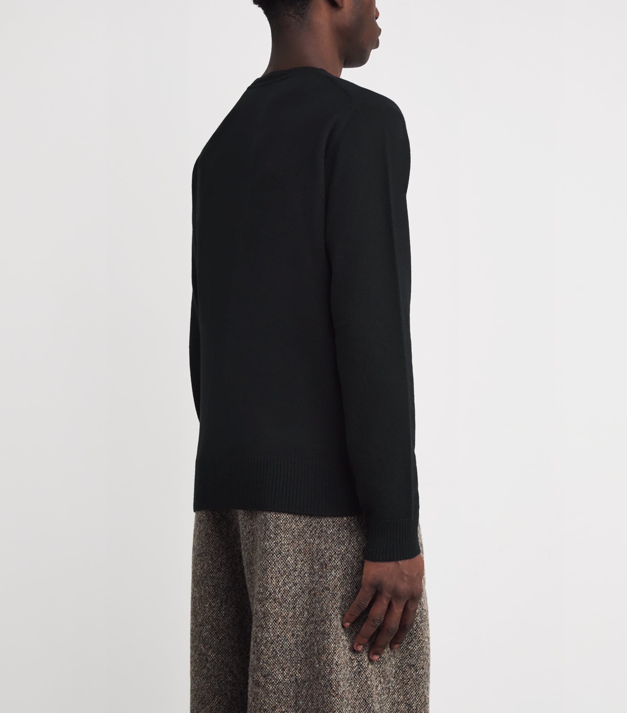 Merino Wool-Cashmere Orb Alex Sweater N401 BLACK Image 4