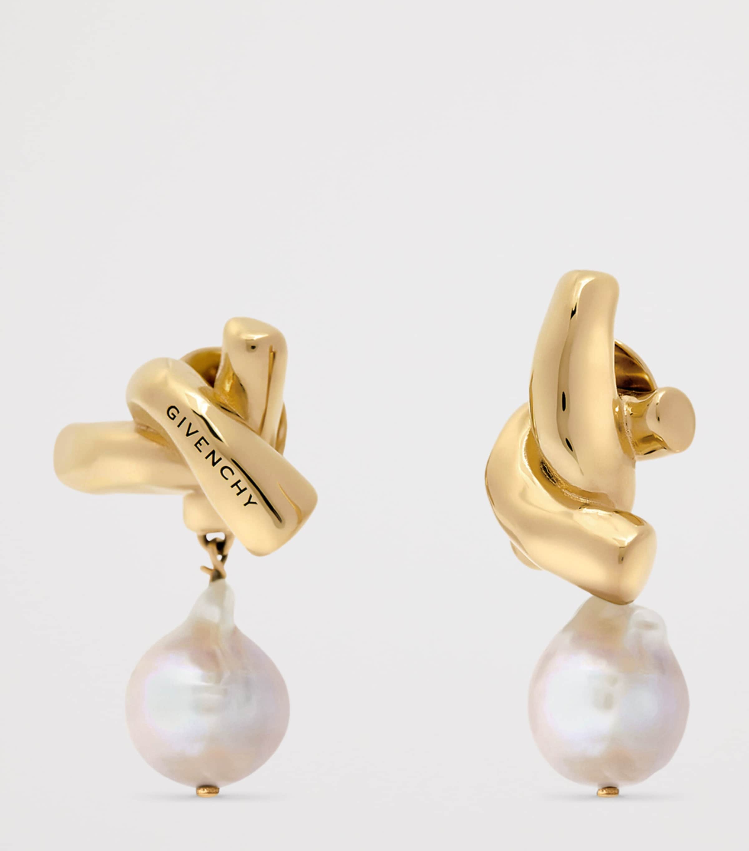 Givenchy Chain Link Asymmetric Pearl Earrings Image 3