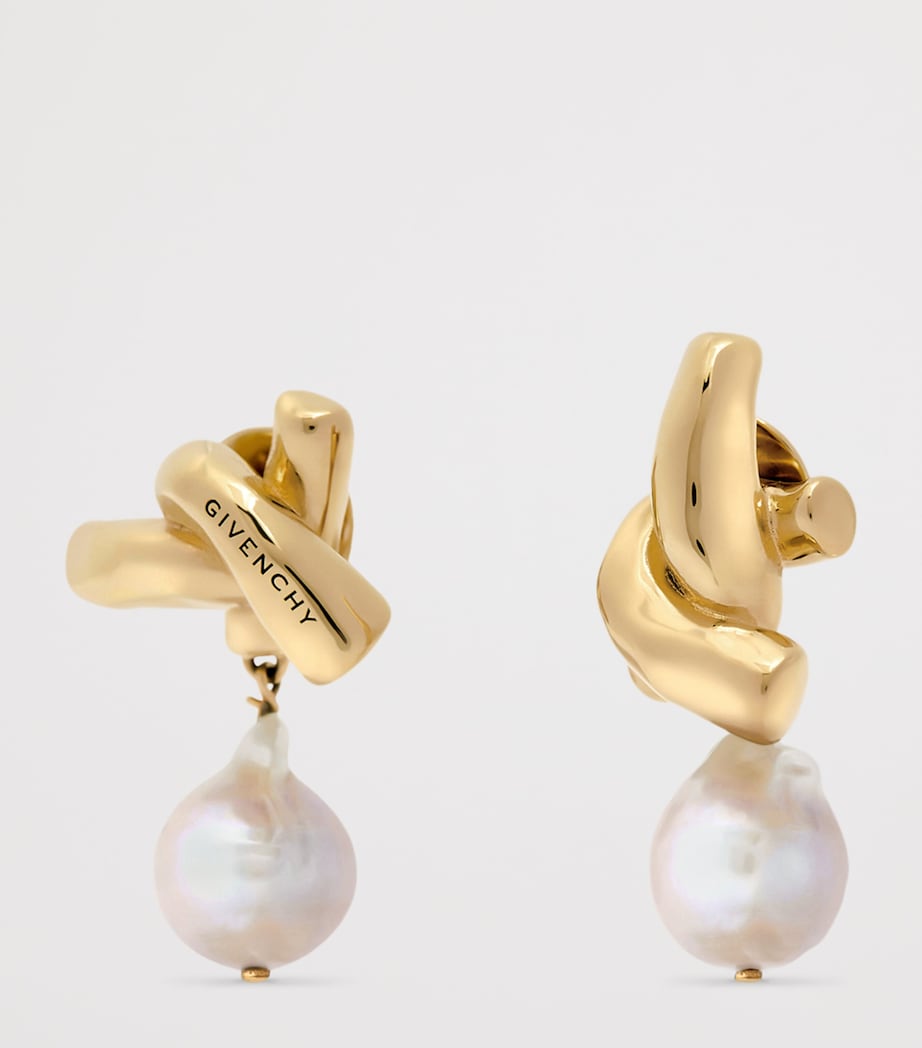 Givenchy Chain Link Asymmetric Pearl Earrings Image 3