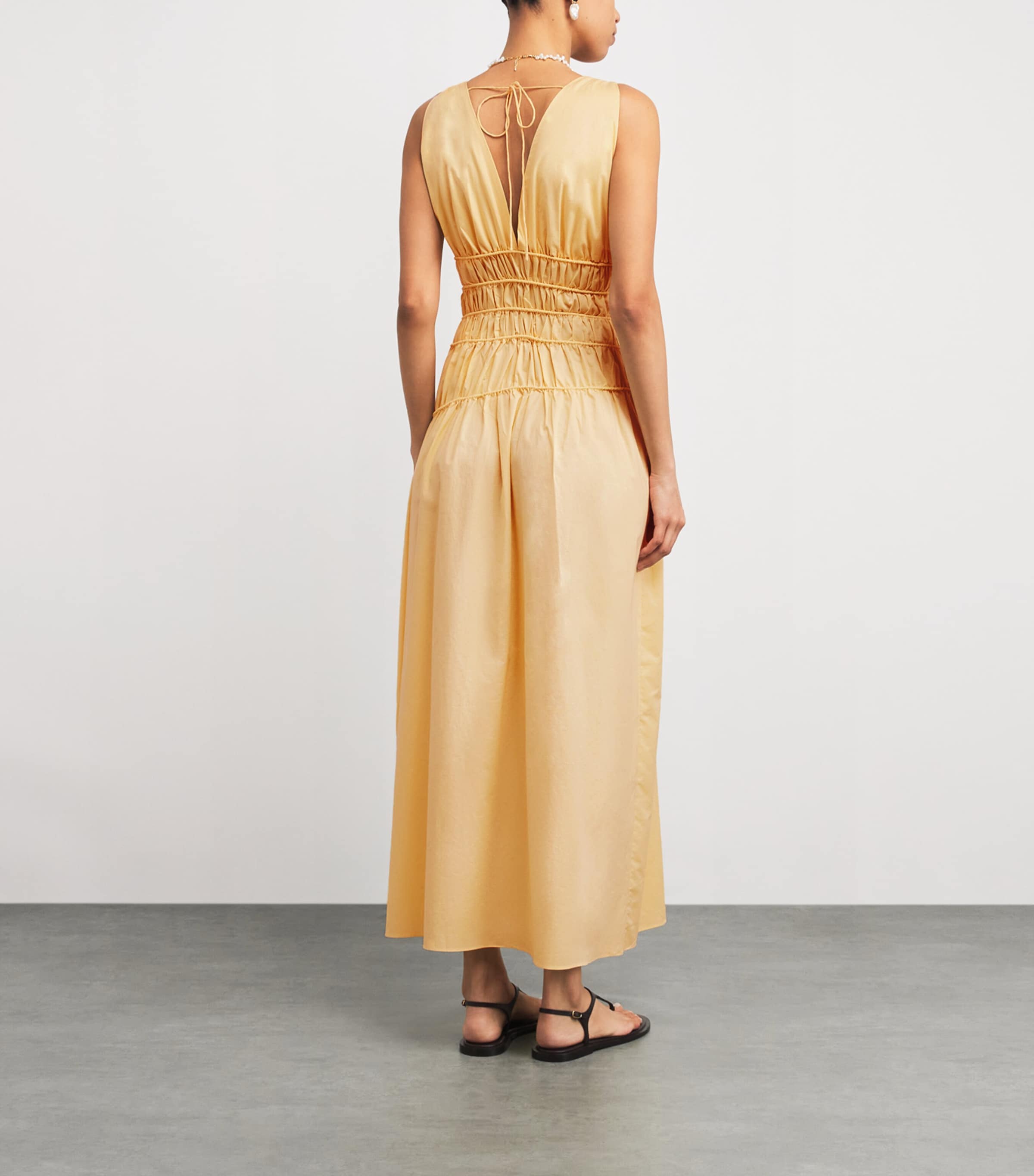 Cotton Saja Maxi Dress BANANA Image 3