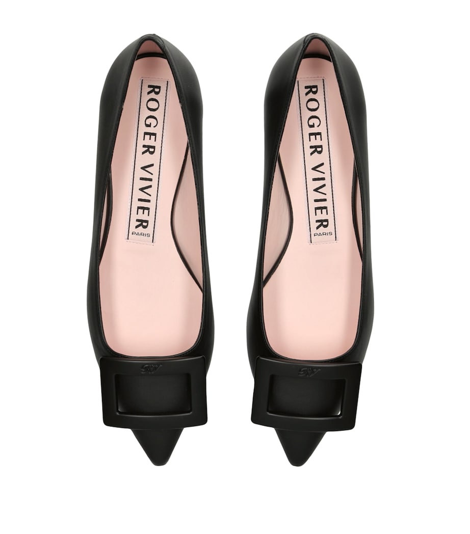 Roger Vivier Leather Gommettine Ballet Flats Black Image 4
