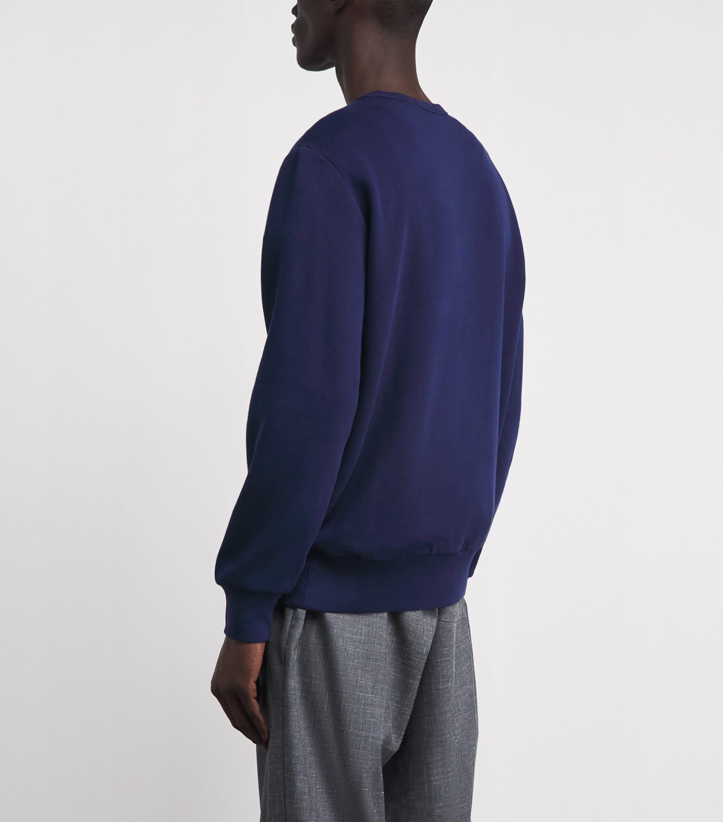 Polo Ralph Lauren Mens Cotton-Blend Logo Sweatshirt Newport Navy Image 5