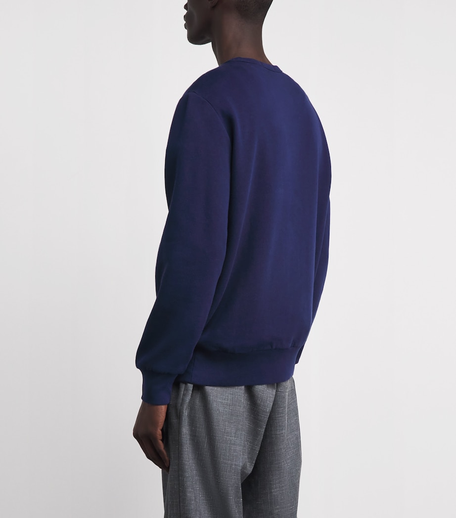Polo Ralph Lauren Mens Cotton-Blend Logo Sweatshirt Newport Navy Image 5