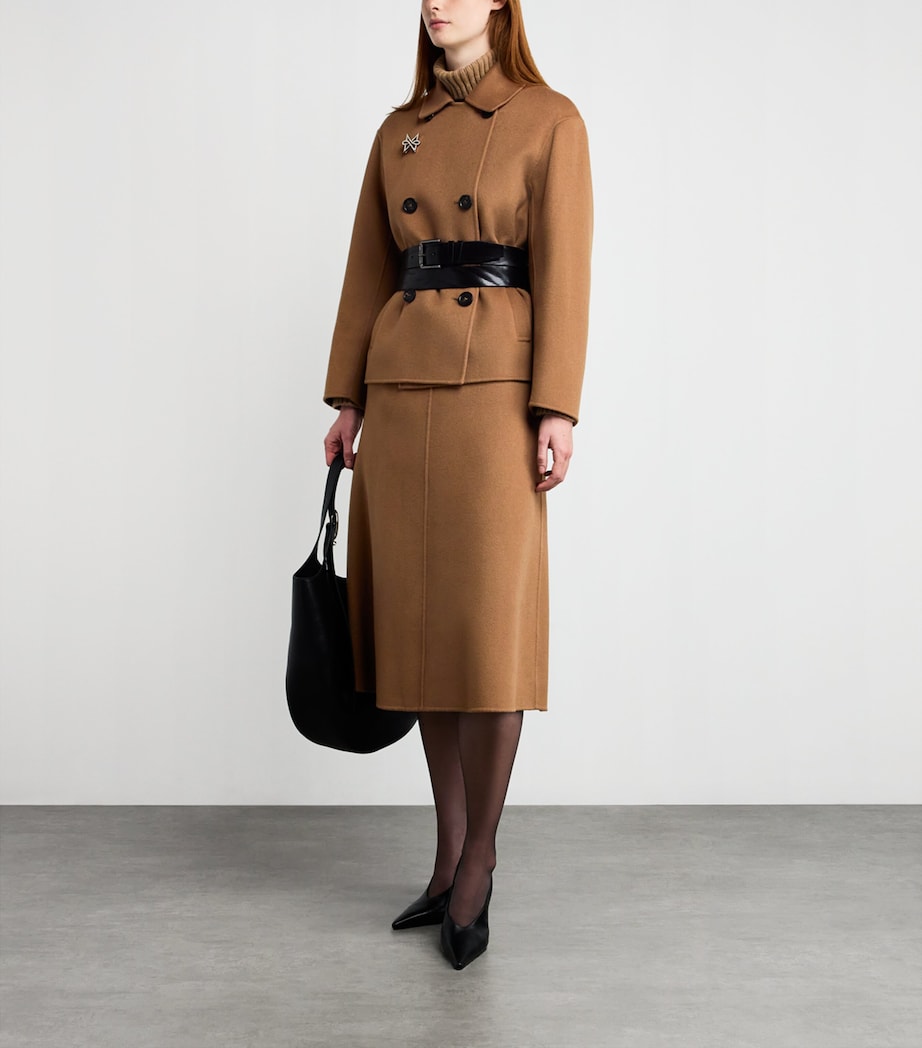 Virgin Wool Midi Skirt HAZELNUT BROWN Image 2