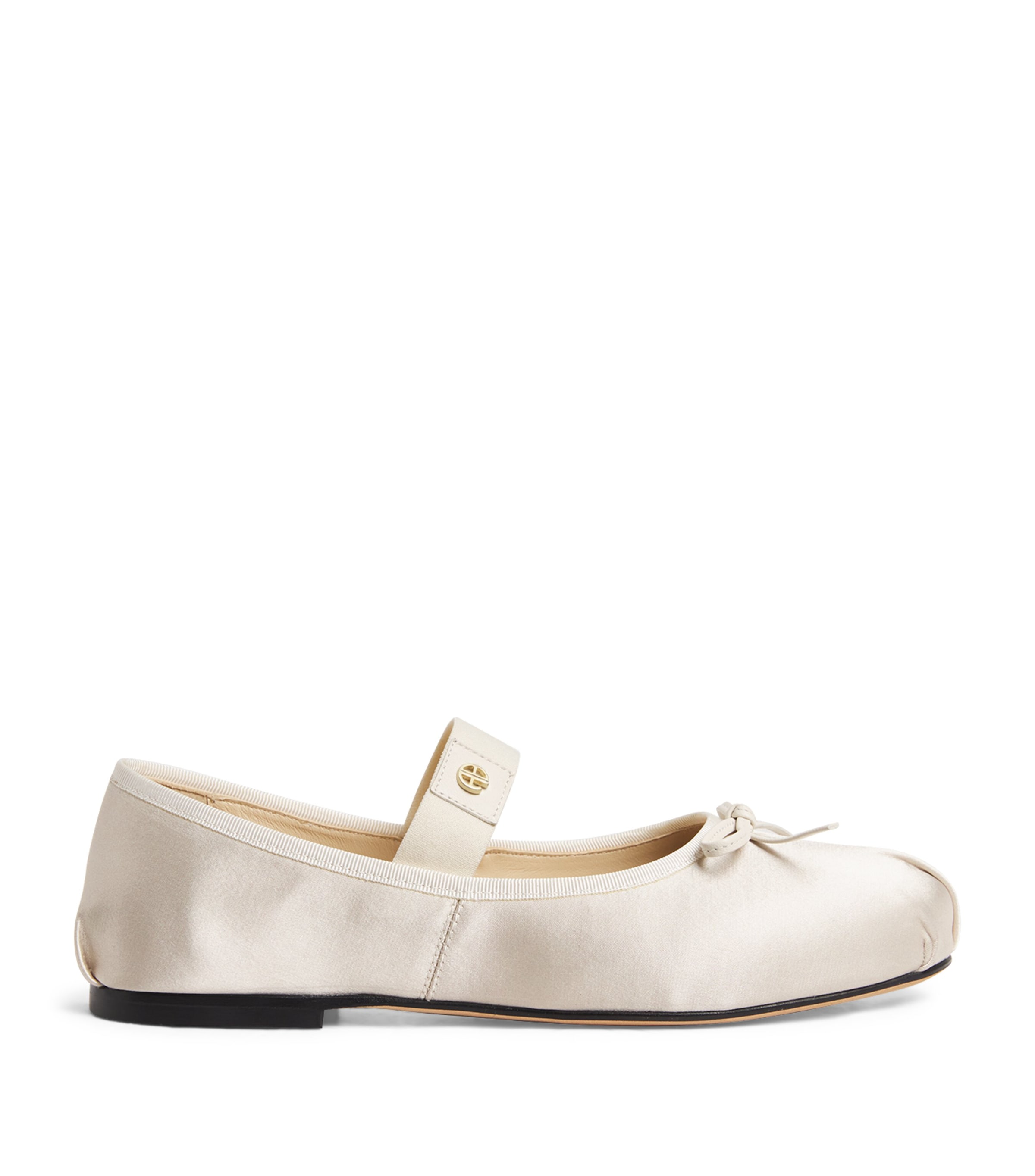 Shop Anine Bing Satin Jolie Ballet Flats In Gold