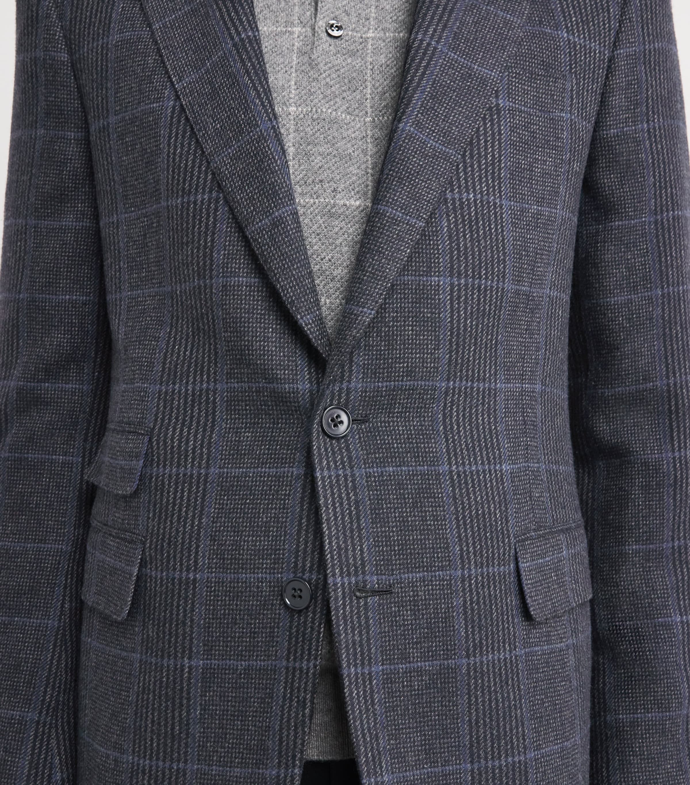 Cashmere Check Gregory Blazer MED GREY/NAVY RYL BL Image 6