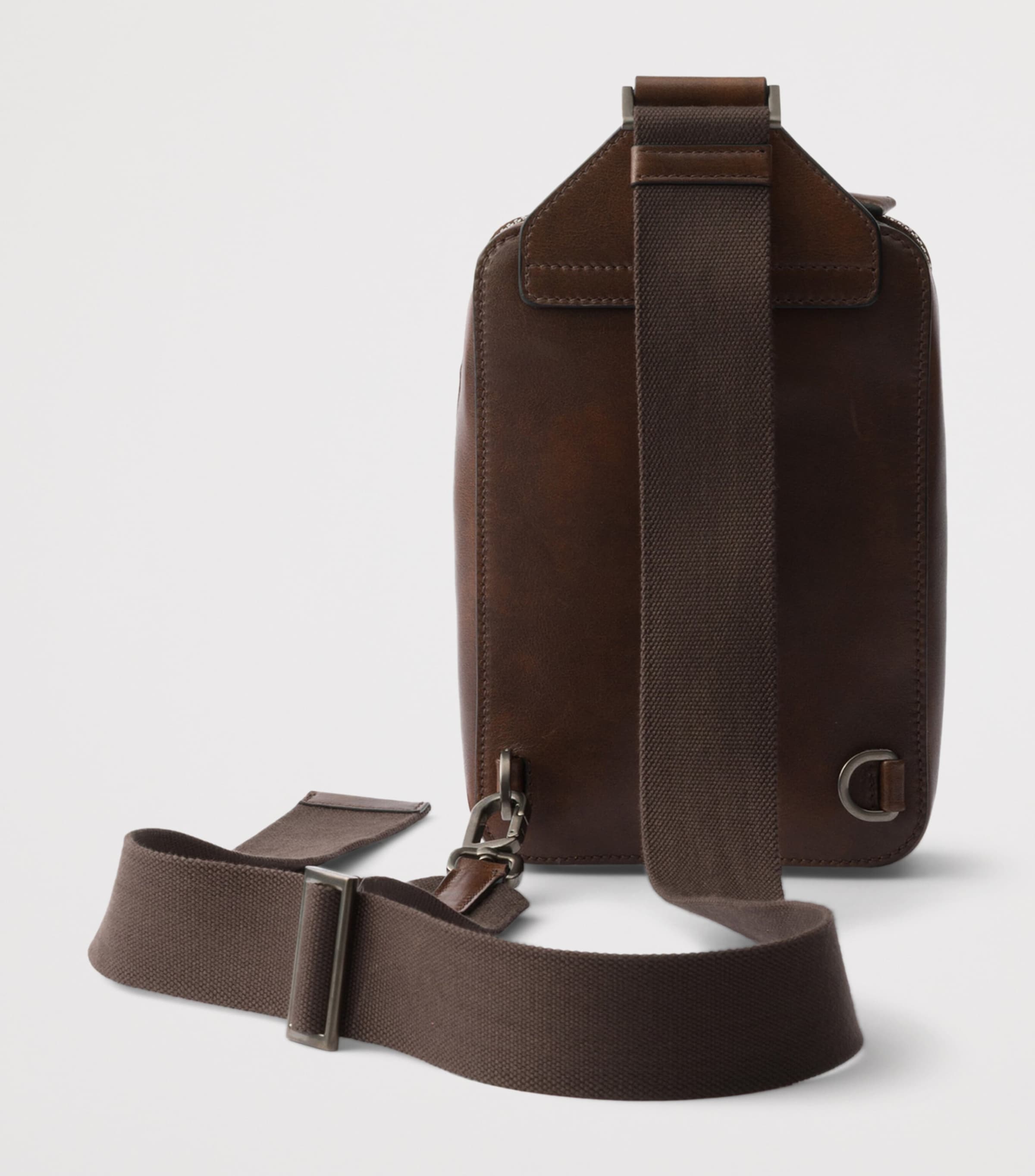 Prada Leather Brique Cross-Body Bag Brown Image 4