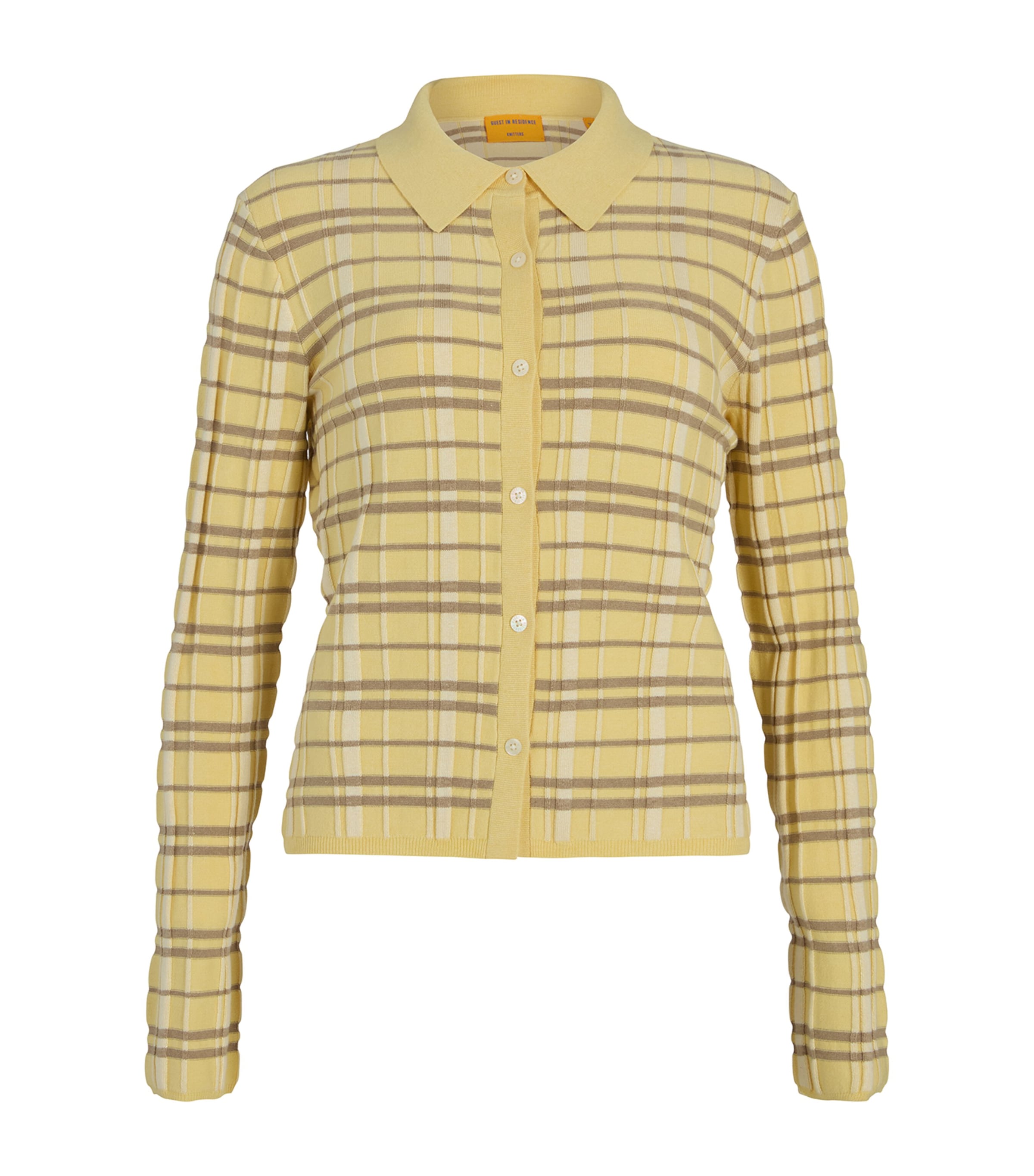 Guest In Residence Plaid Elle Button-front Shirt In Yellow