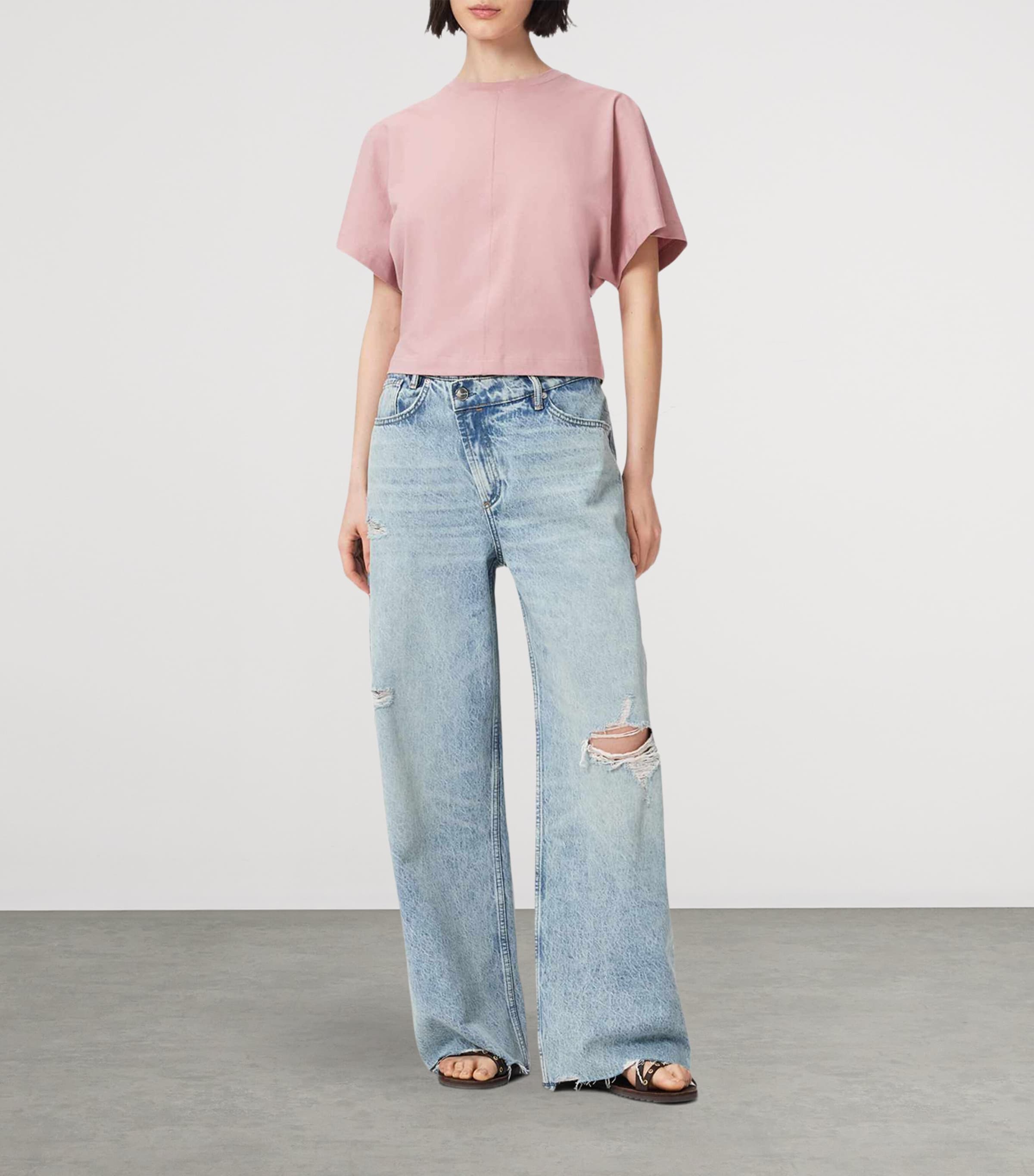 AllSaints Womens Organic Cotton Eden Artia T-Shirt Woodrose Pink Image 2