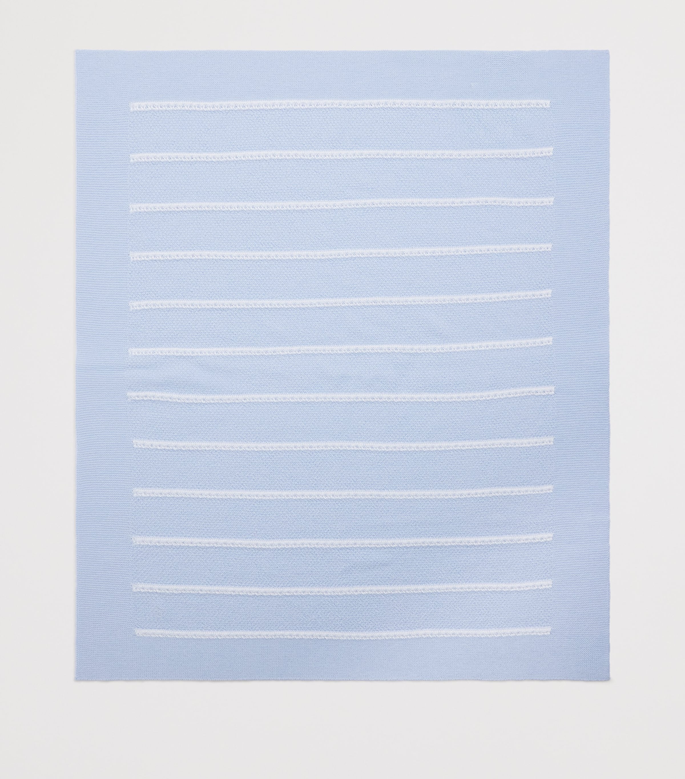 Paz Rodriguez Cotton Fogar Blanket Light Blue/cream Image 2