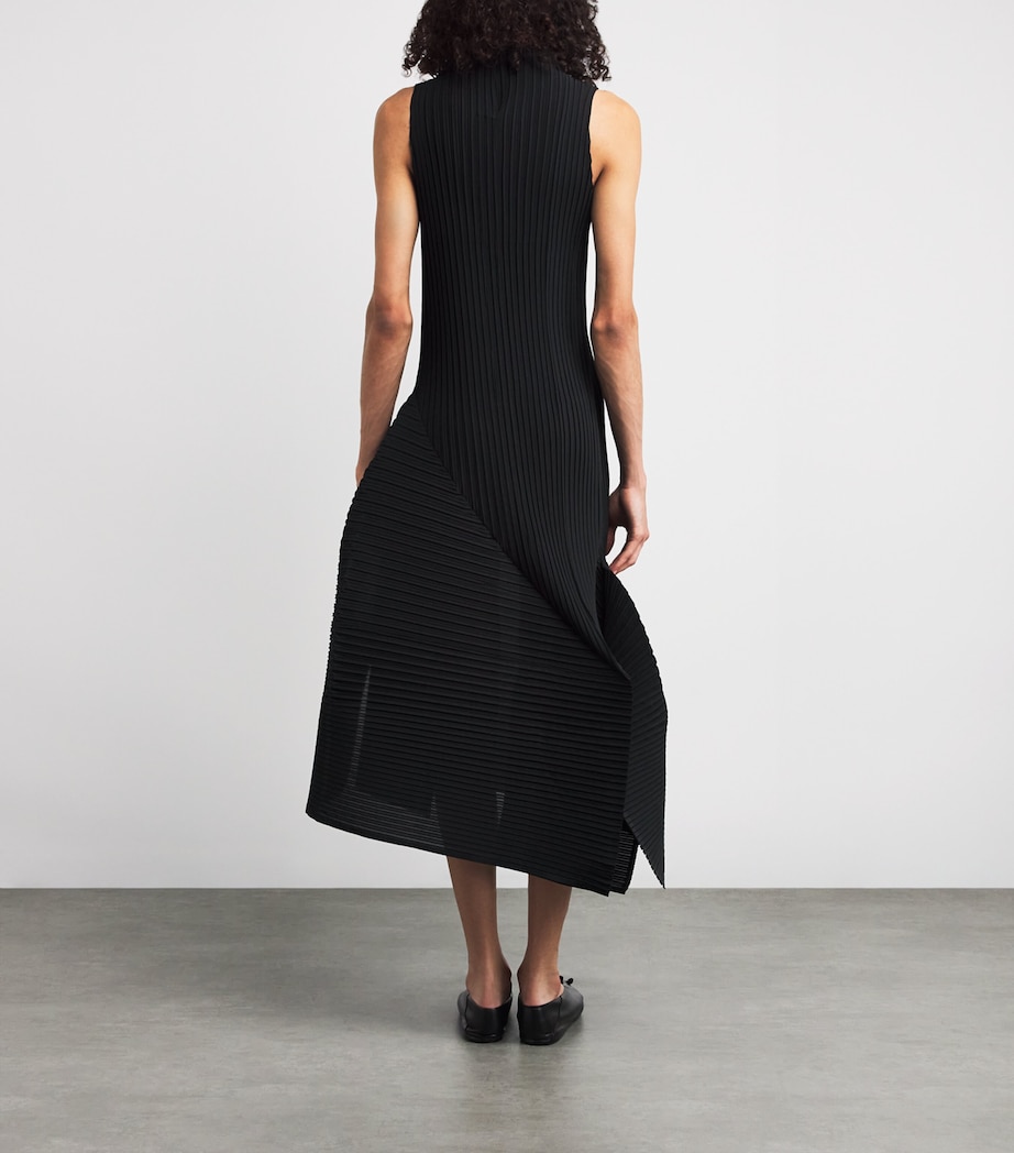Fold Pleats Maxi Dress BLACK Image 3