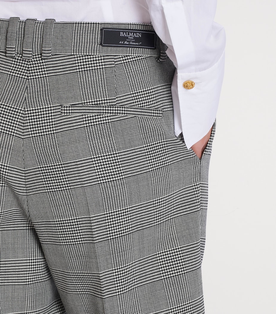 Virgin Wool-Blend Check Shorts EAB BLANC/WHITE. Image 7