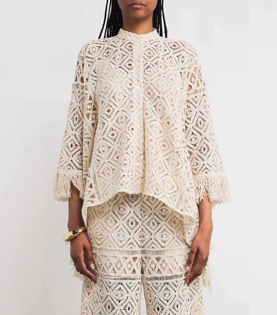 La Doublej Womens Crochet Lacey Shirt Plaza Macrame Image 3