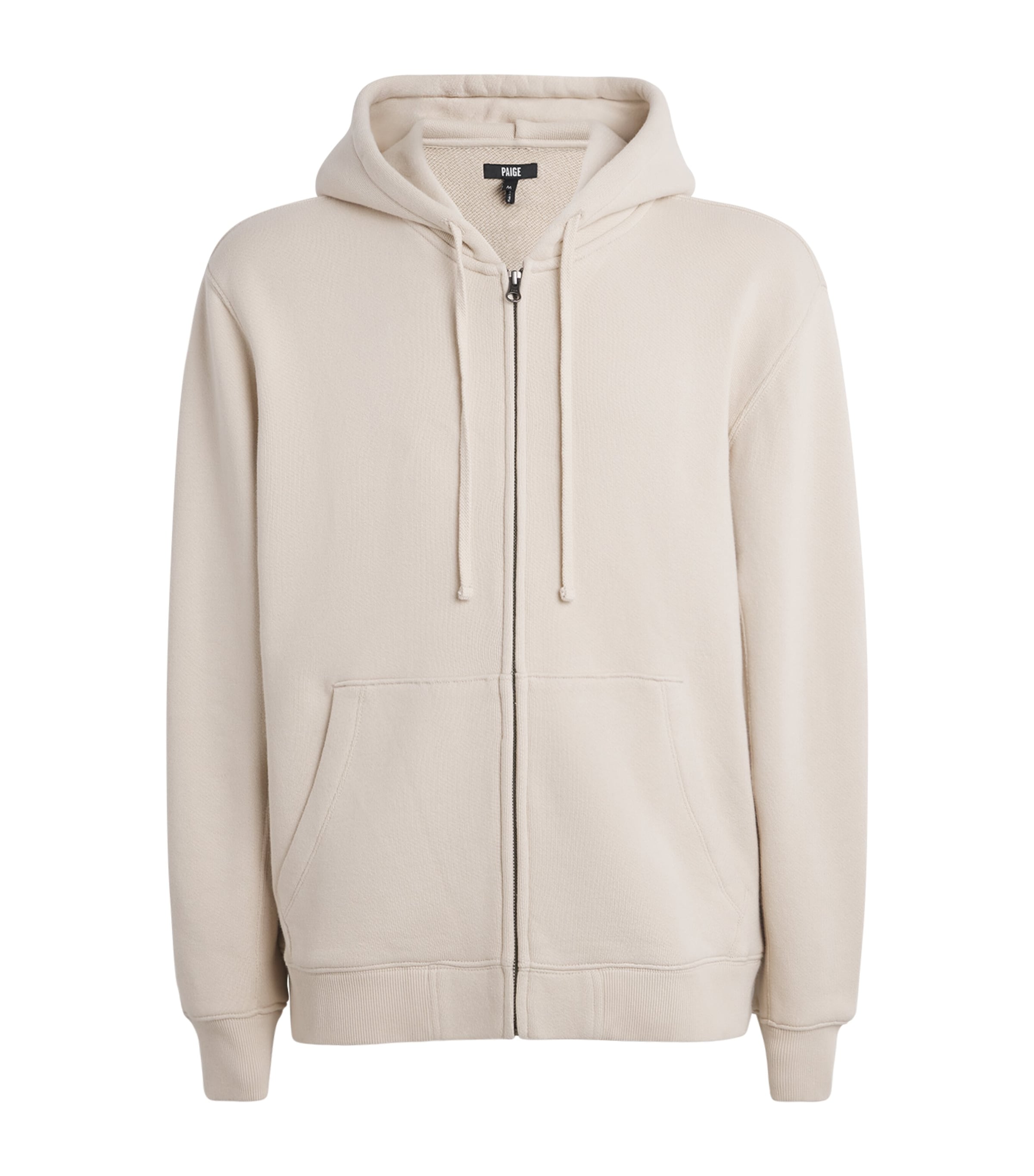 PAIGE Mens Avon Zip-Up Hoodie Washed Vanilla Bean Image 1