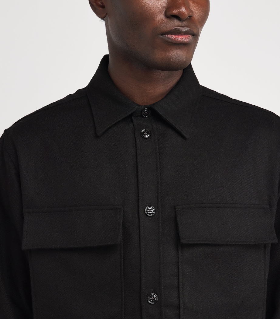 Wool-Blend Overshirt 9999 BLACK Image 6