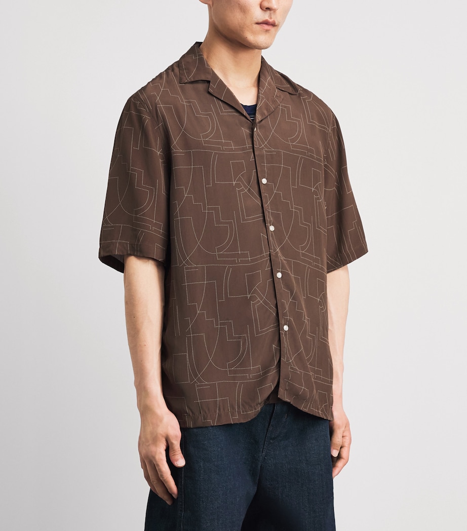 Officine Generale Mens Dotted Eren Shirt Coco/cream Image 4