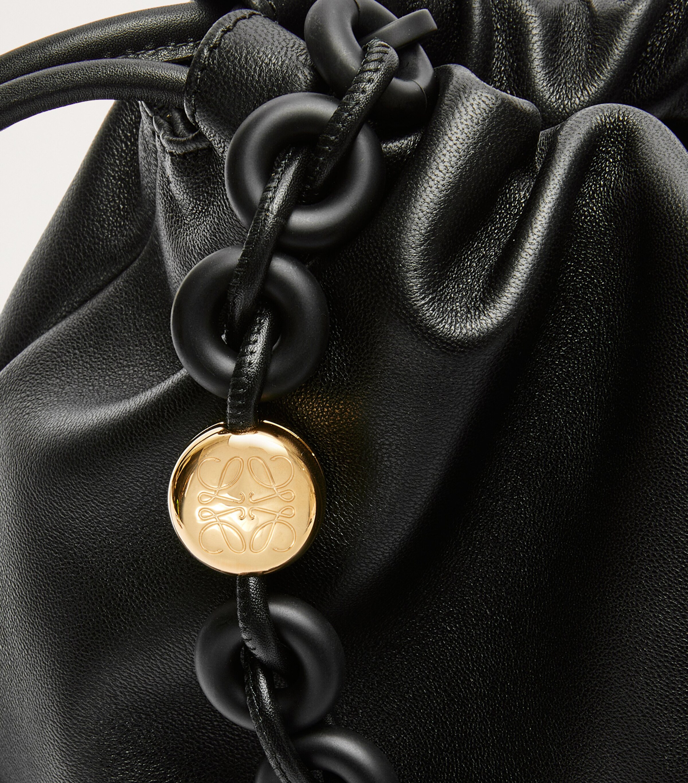 LOEWE Large Leather Flamenco Shoulder Bag Black Image 9
