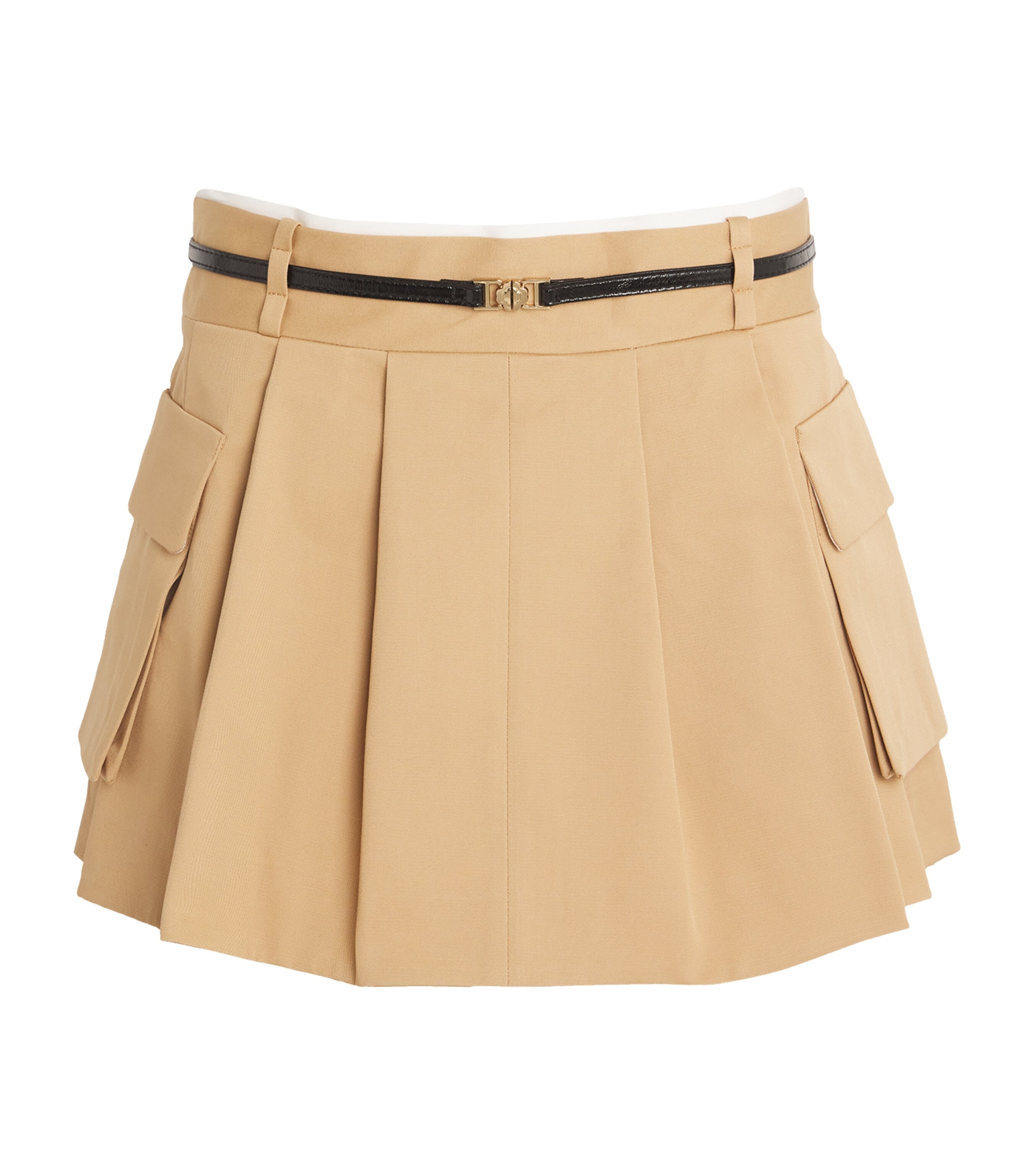 Maje Jipra Belted Cotton Cargo Miniskirt In Neutral