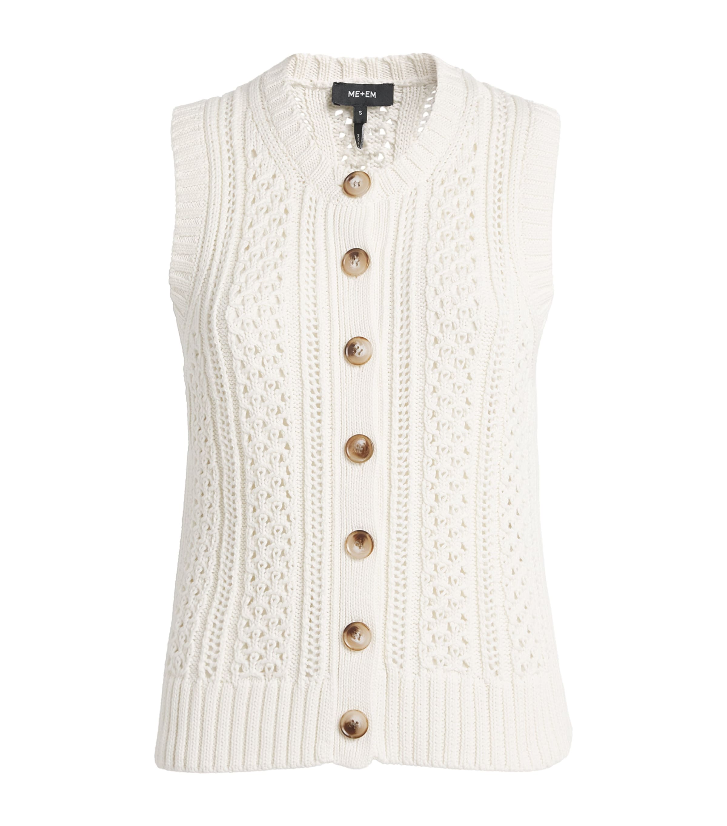 Me+em Cotton Open-stitch Vest