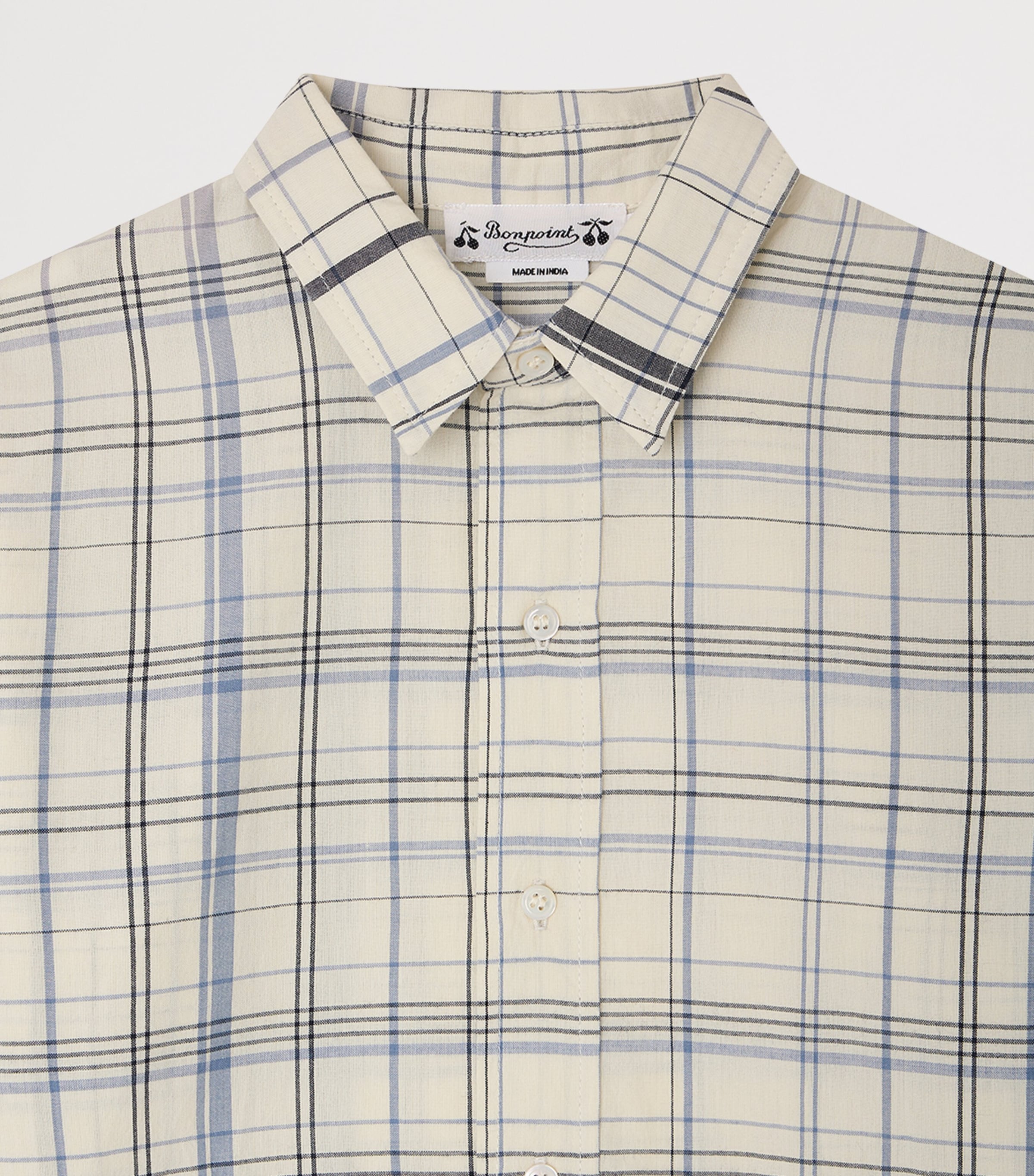 Cotton Check Shirt (10-14 Years) CA BLEU Image 3