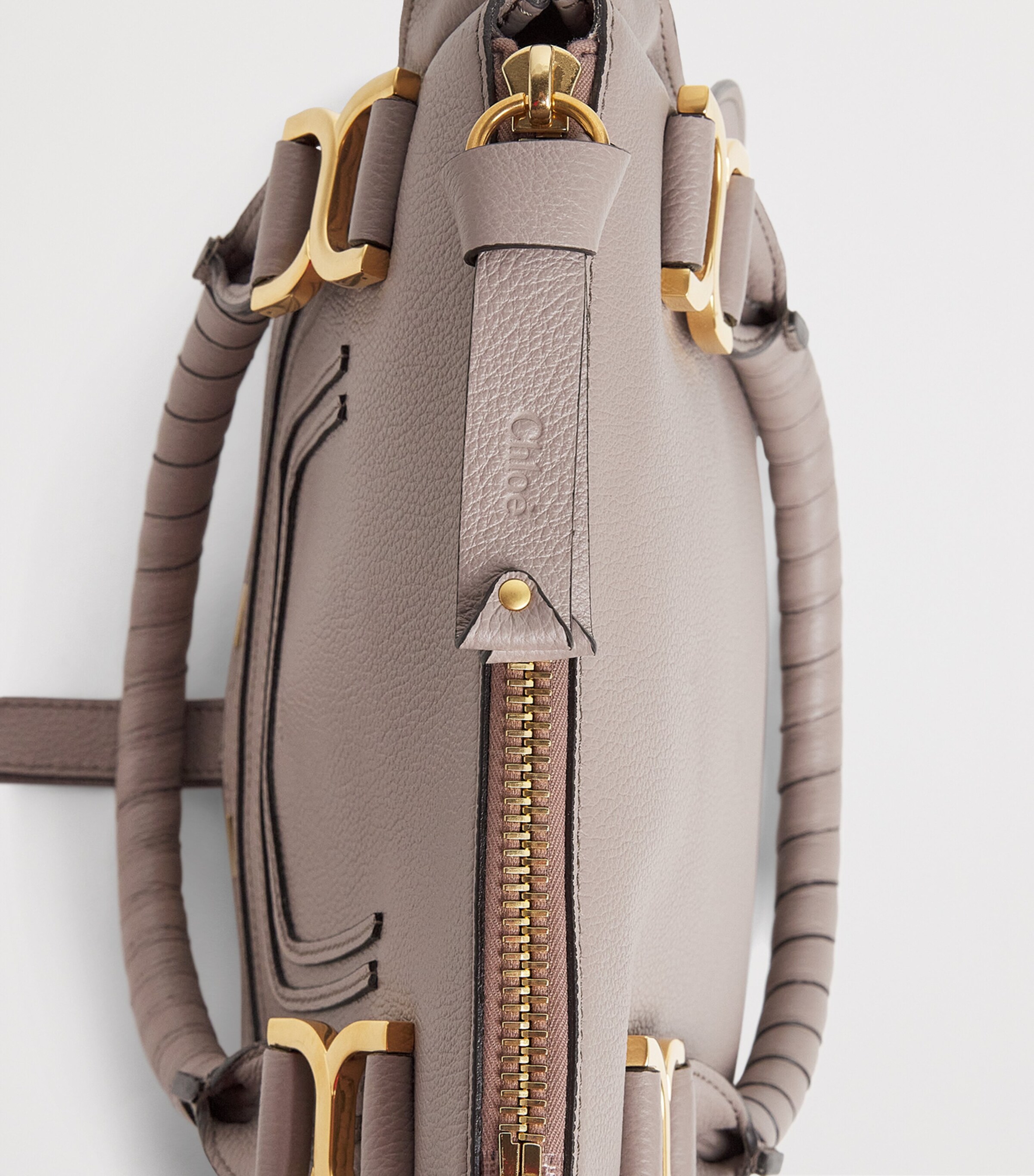 Small Leather Marcie Top-Handle Bag TWILIGHT PURPLE Image 4