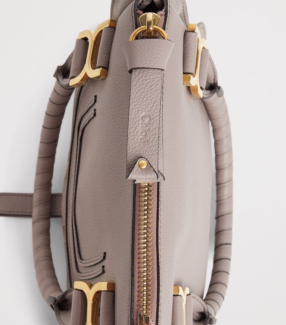 Small Leather Marcie Top-Handle Bag TWILIGHT PURPLE Image 4