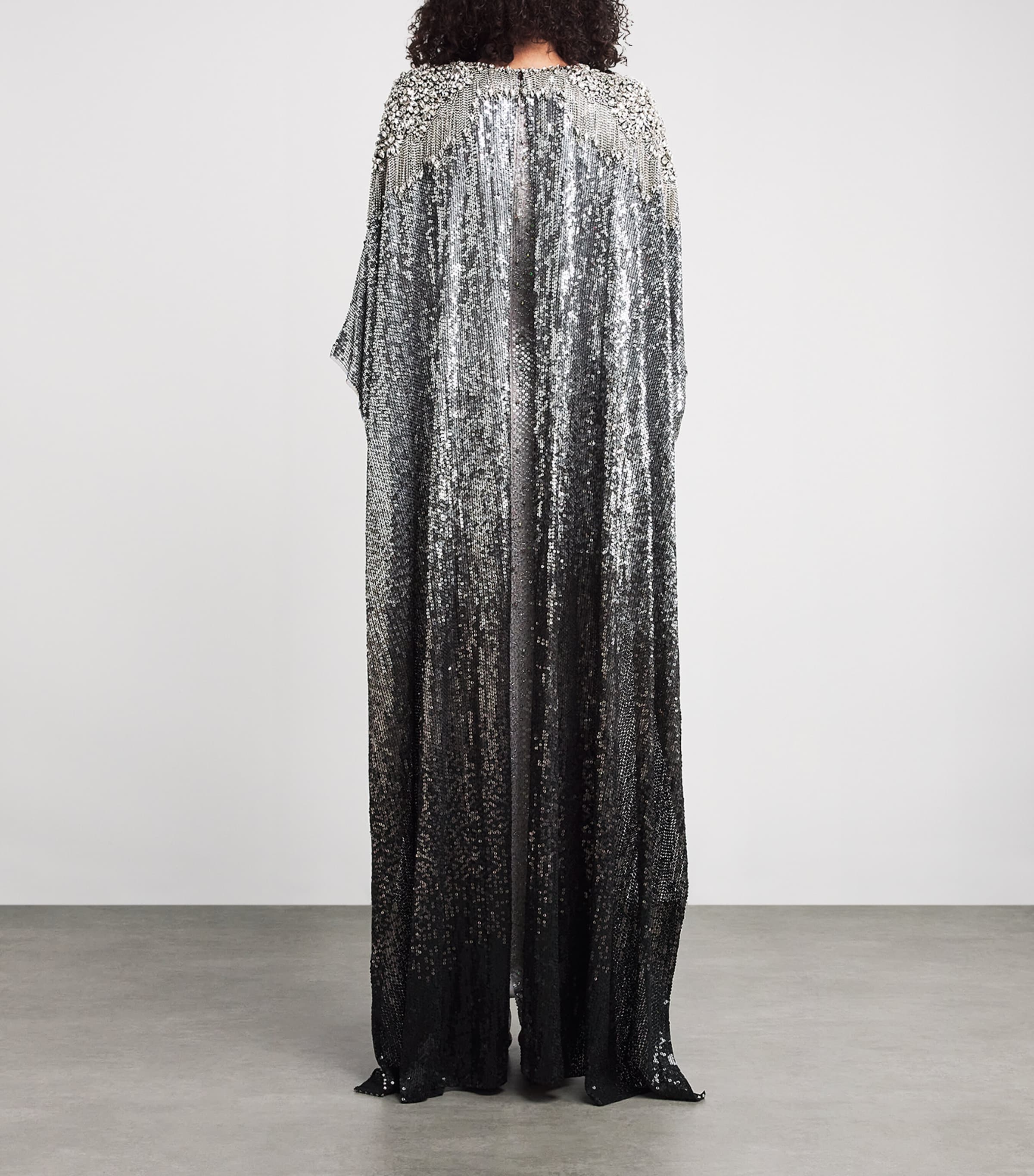Sequin Cassia Cape Gown LIQUORICE 2033 Image 3