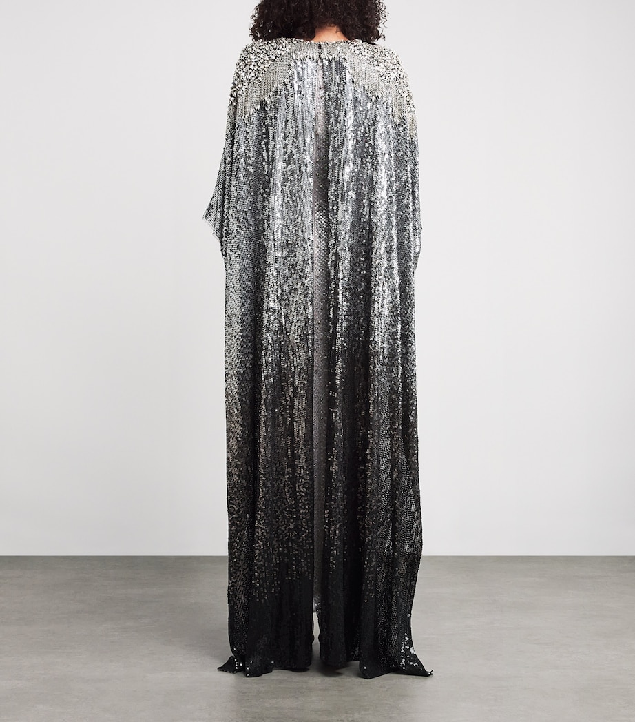 Sequin Cassia Cape Gown LIQUORICE 2033 Image 3