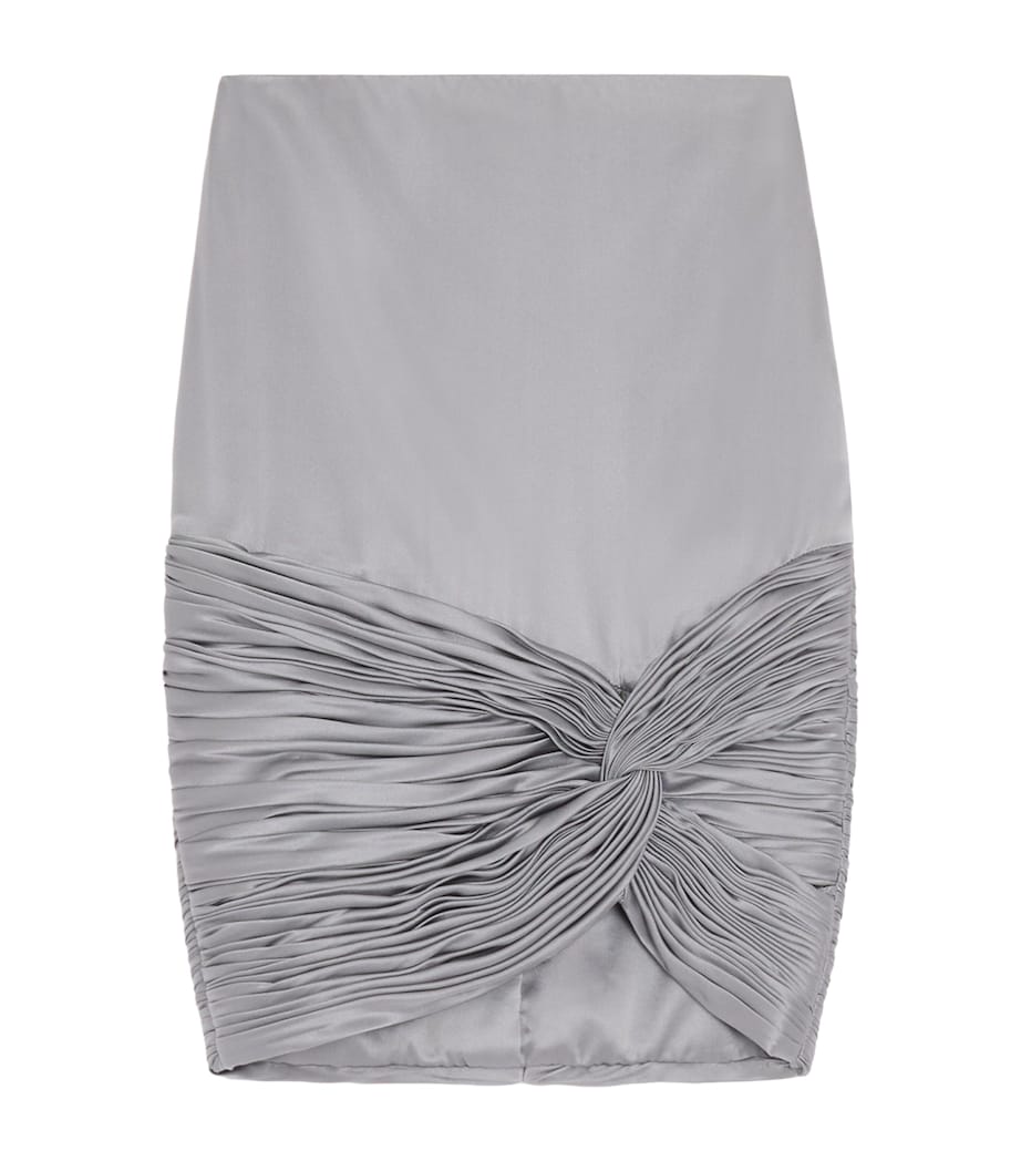 Valentino Womens Satin Draped Plissé Mini Skirt Image 1