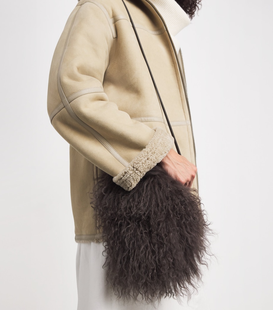 Long-Haired Shearling Phone Pouch A2009 Image 2