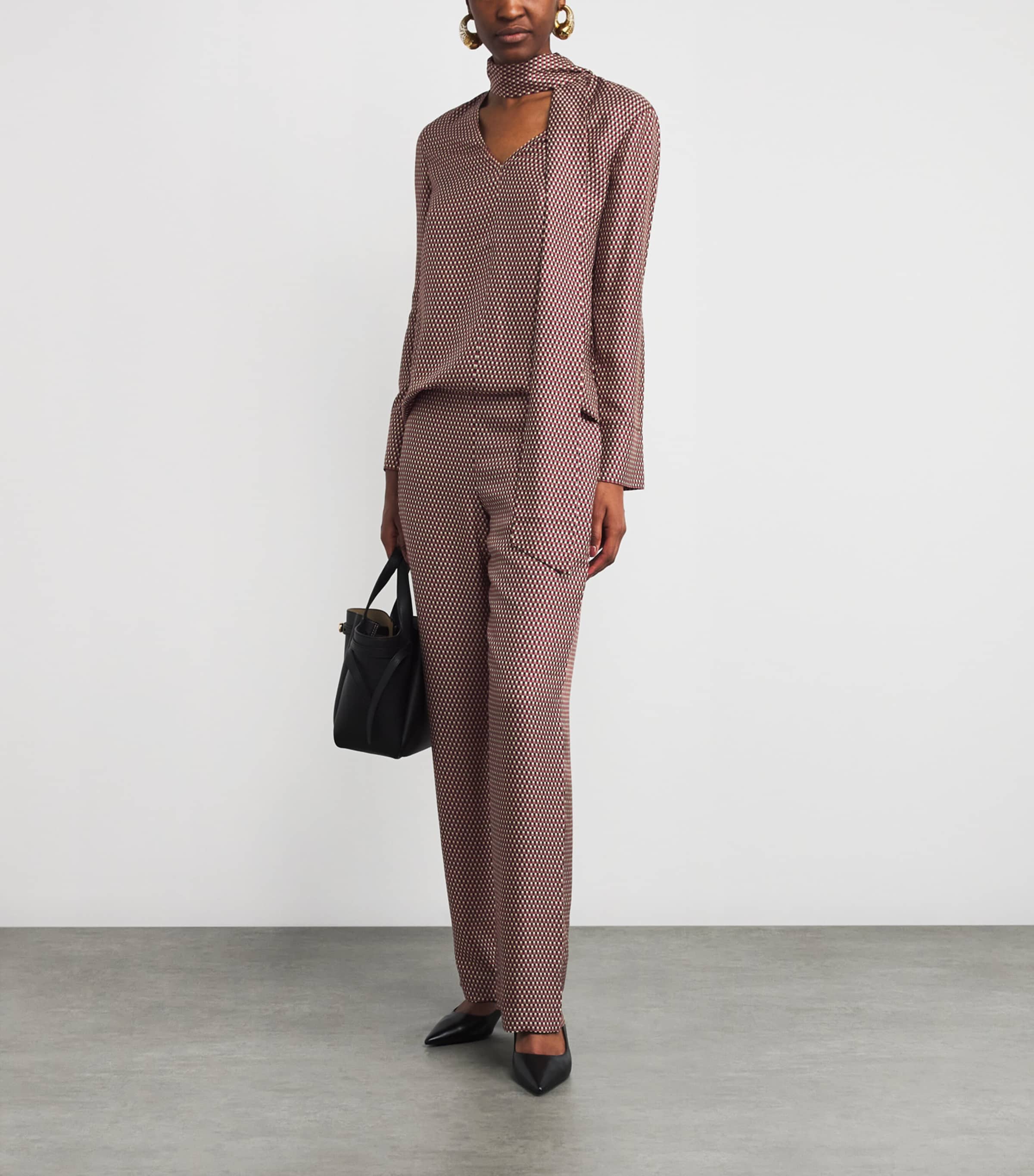 Silk-Blend Polka-Dot Adele Blouse RUBY COMBO Image 2