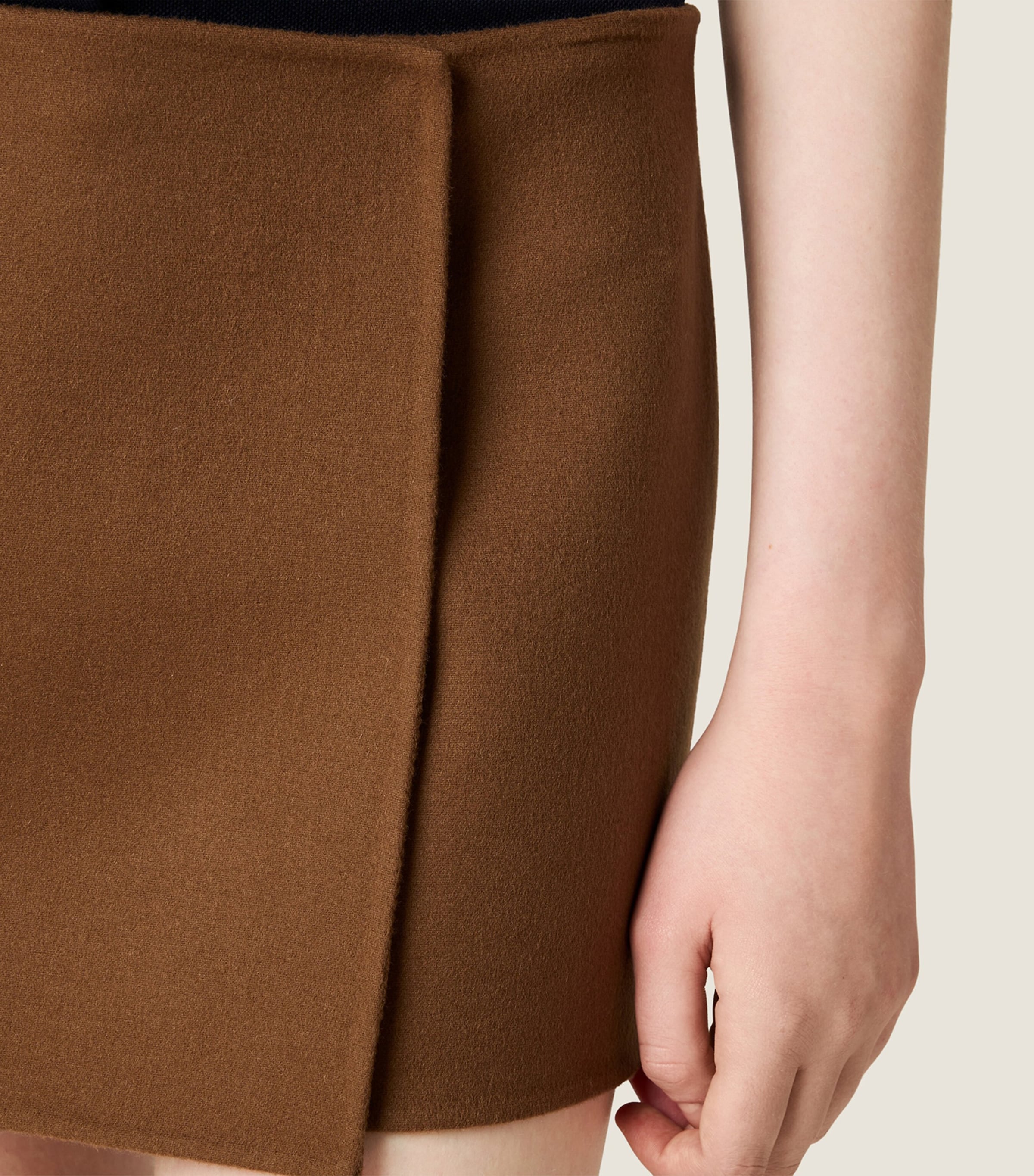 Miu Miu Brown Wool-Cashmere Wrap Mini Skirt | Harrods UK