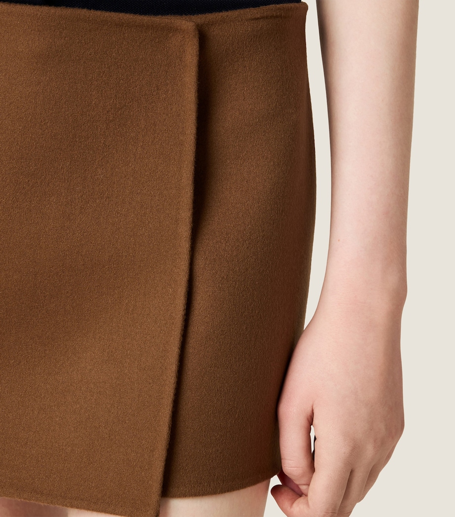 Wool-Cashmere Wrap Mini Skirt F0046 Image 5