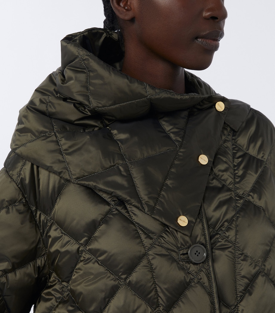 Water-Repellent Canvas Padded Collar DARK GREEN Image 4